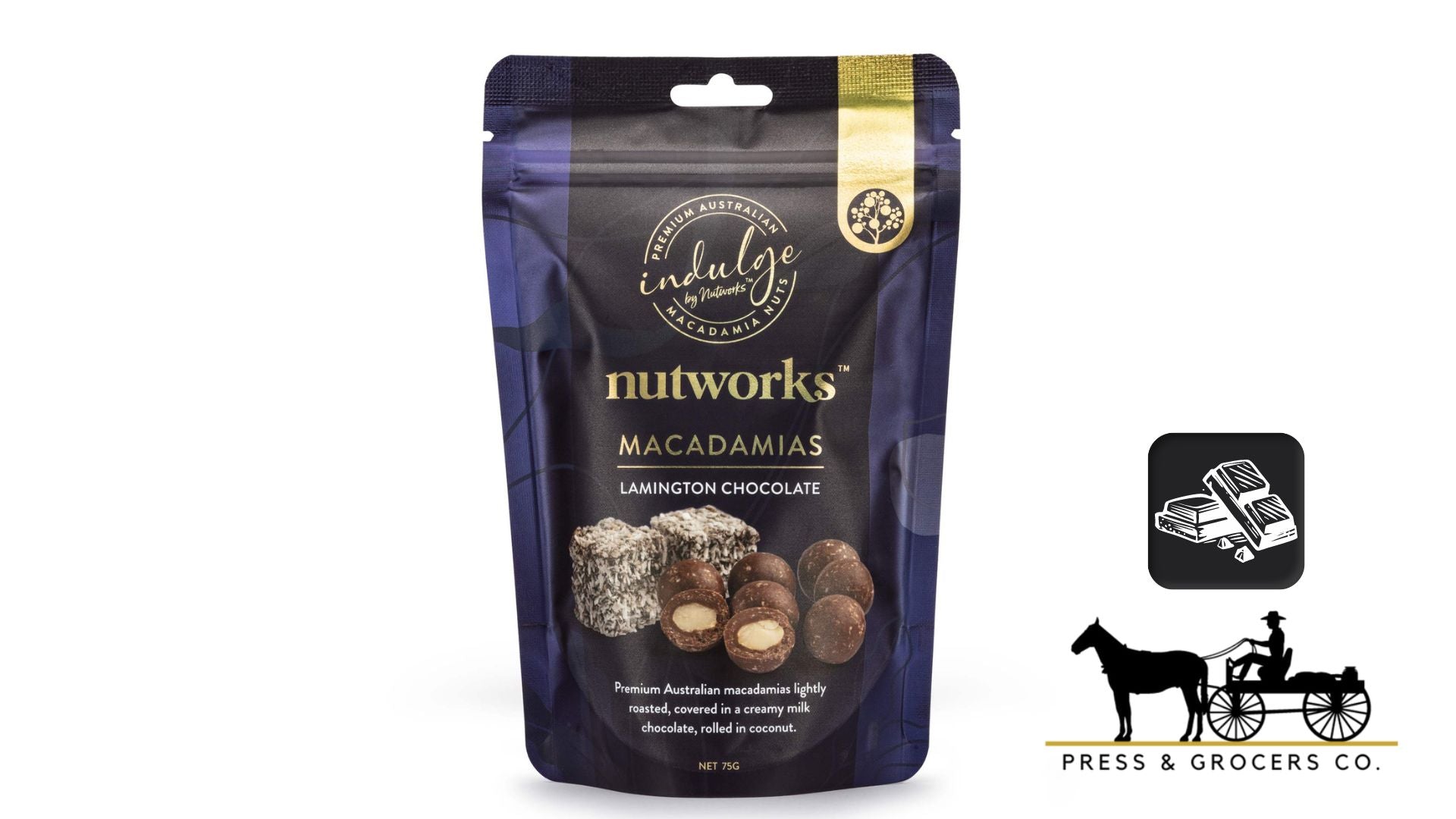 Nutworks Macadamias Lamington Choc 75g