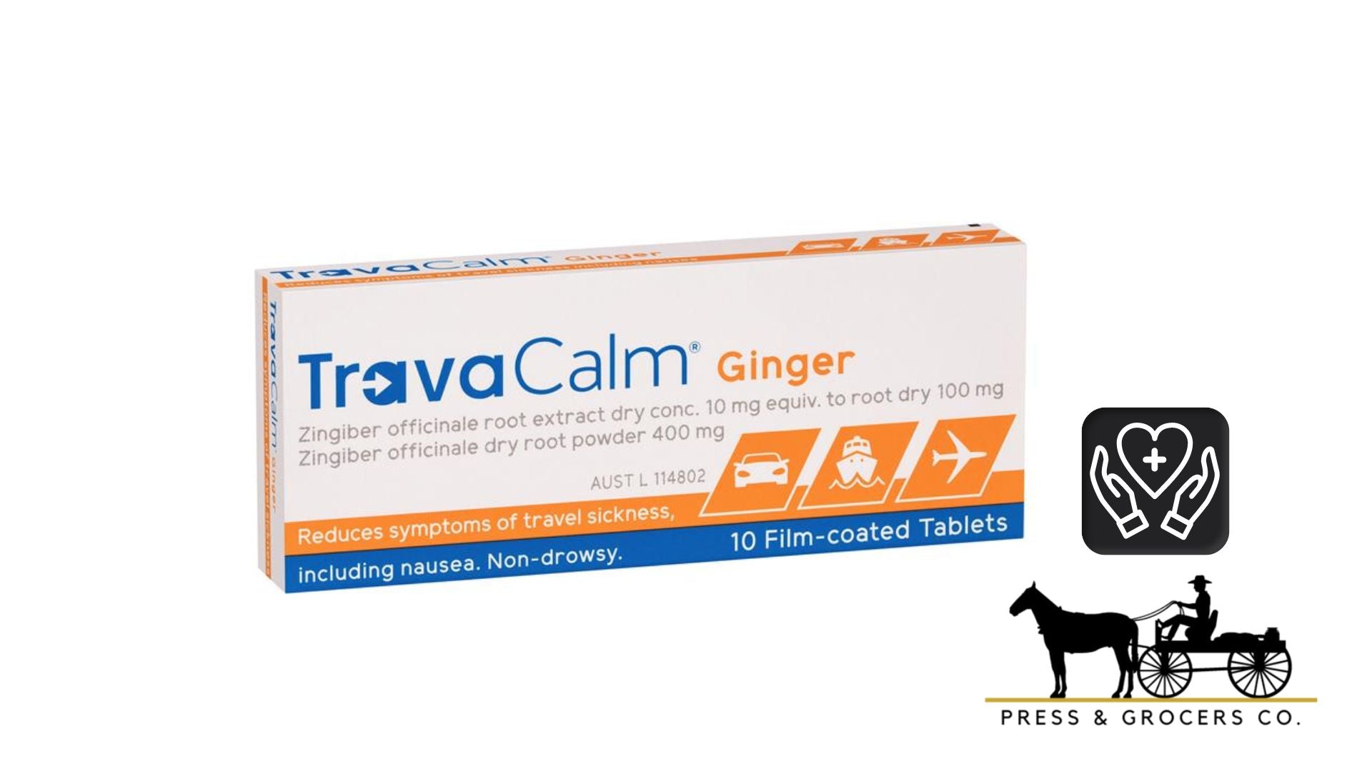 Travacalm Travel Sickness Ginger 10 Tablets