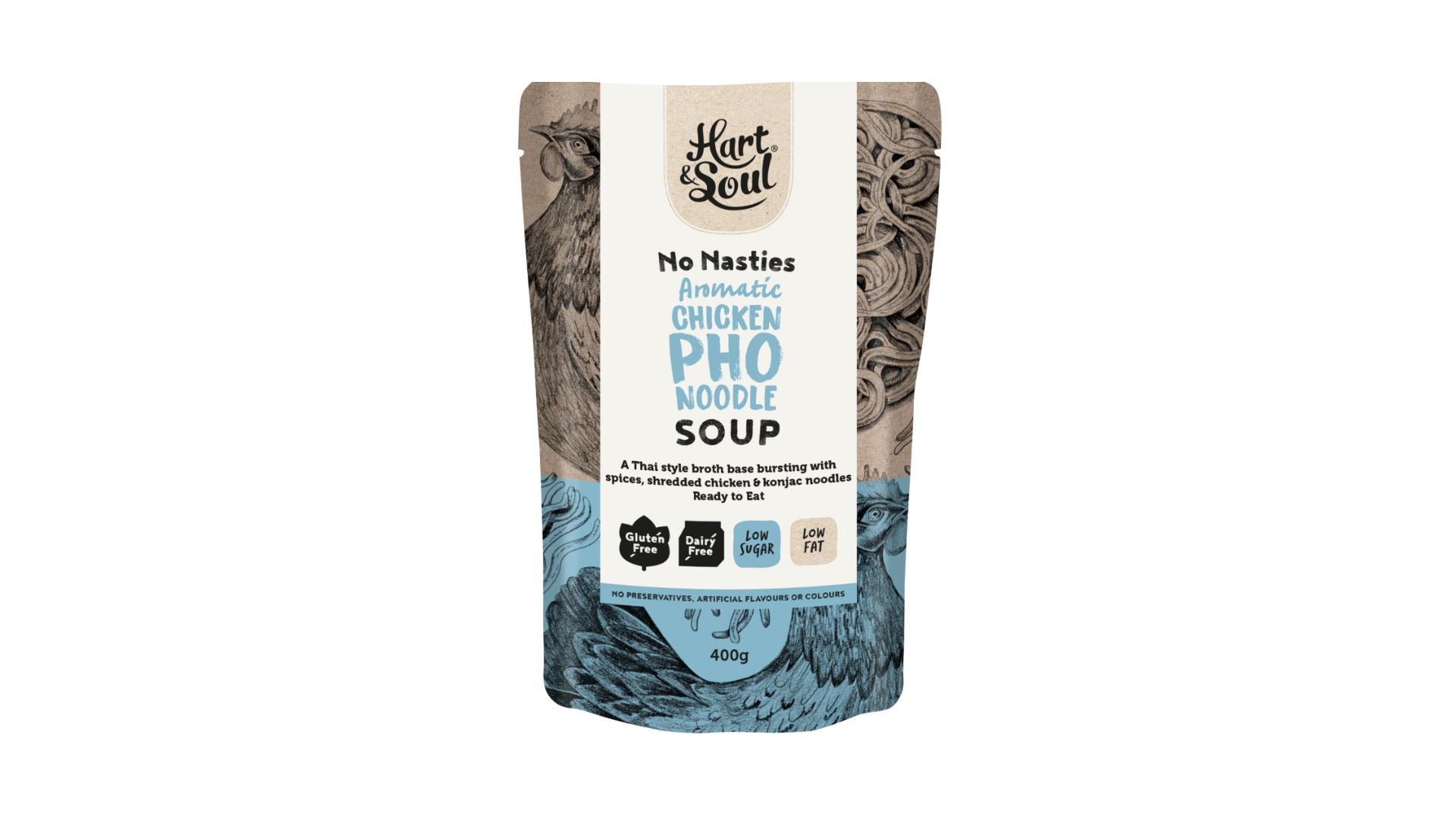 Hart & Soul Soup Chicken Pho Noodle Pouch 400g