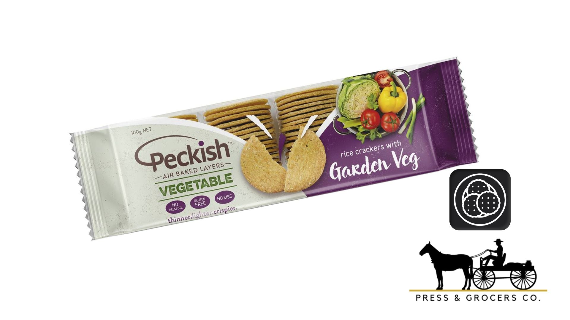 Peckish Rice Crackers Garden Veg 90g