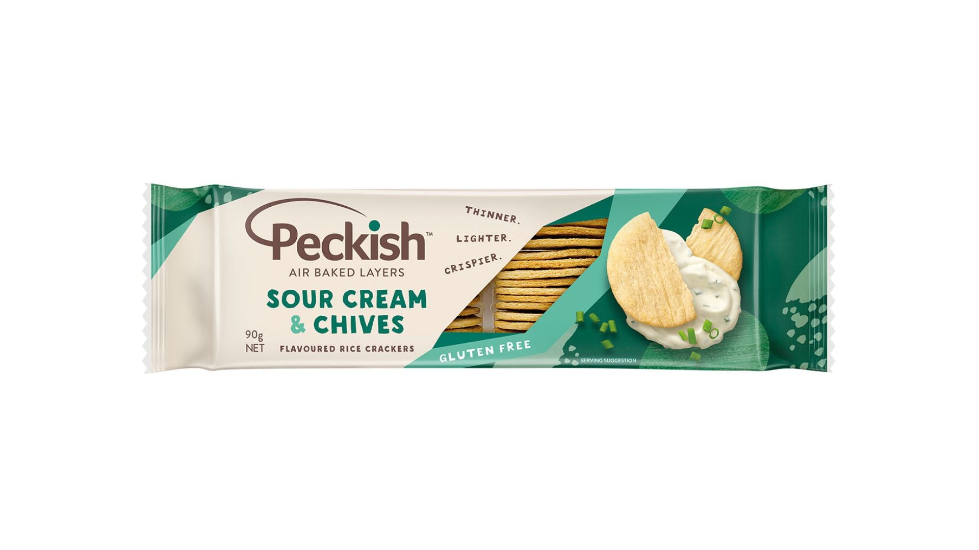 Peckish Rice Crackers Sour Cream & Chives 90g