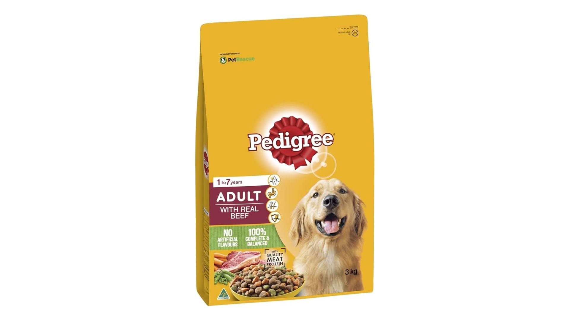 Pedigree Adult Dry Dog Food Beef 3kg