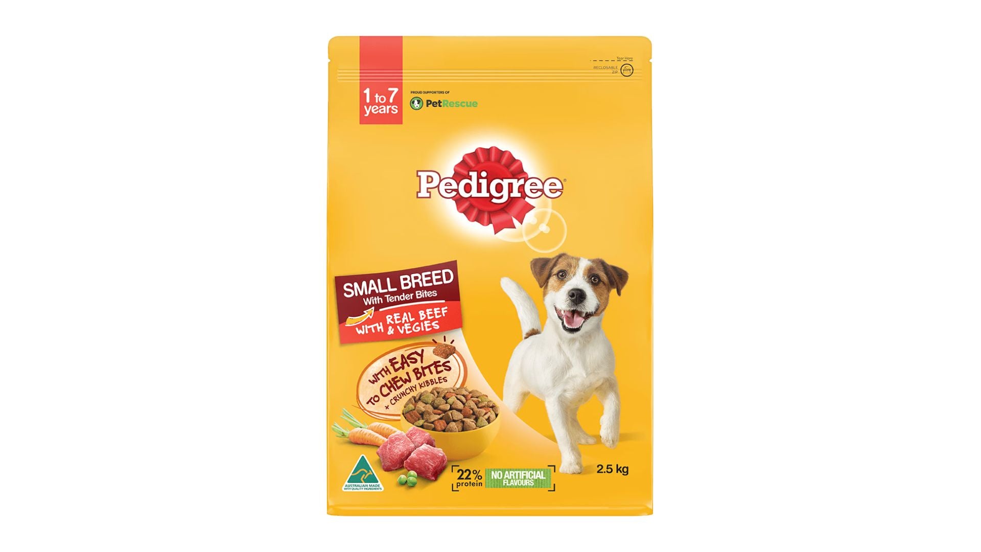 Pedigree Small Breed Dry Dog Food Beef & Vegies 2.5kg