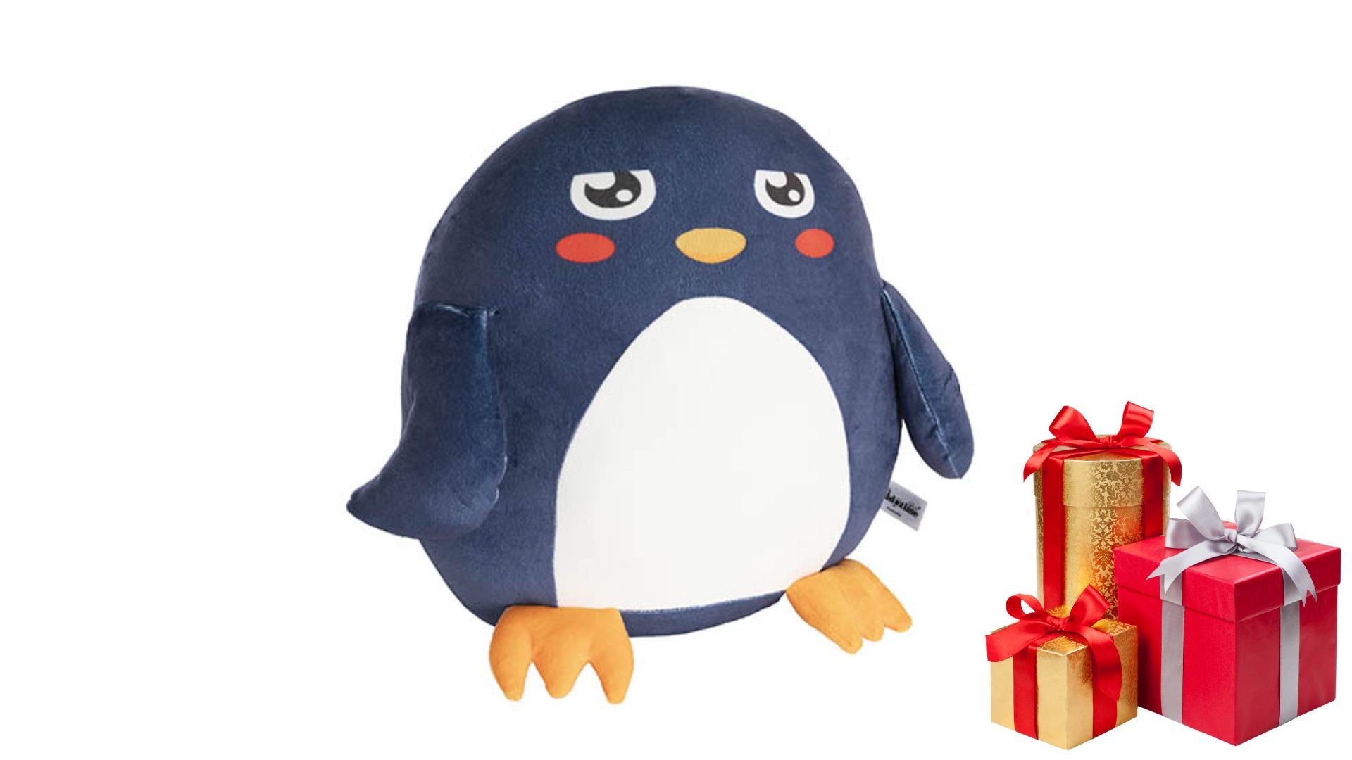 Penguin Winnie Squish Pillow Plush Puff Navy (35cm.HT)