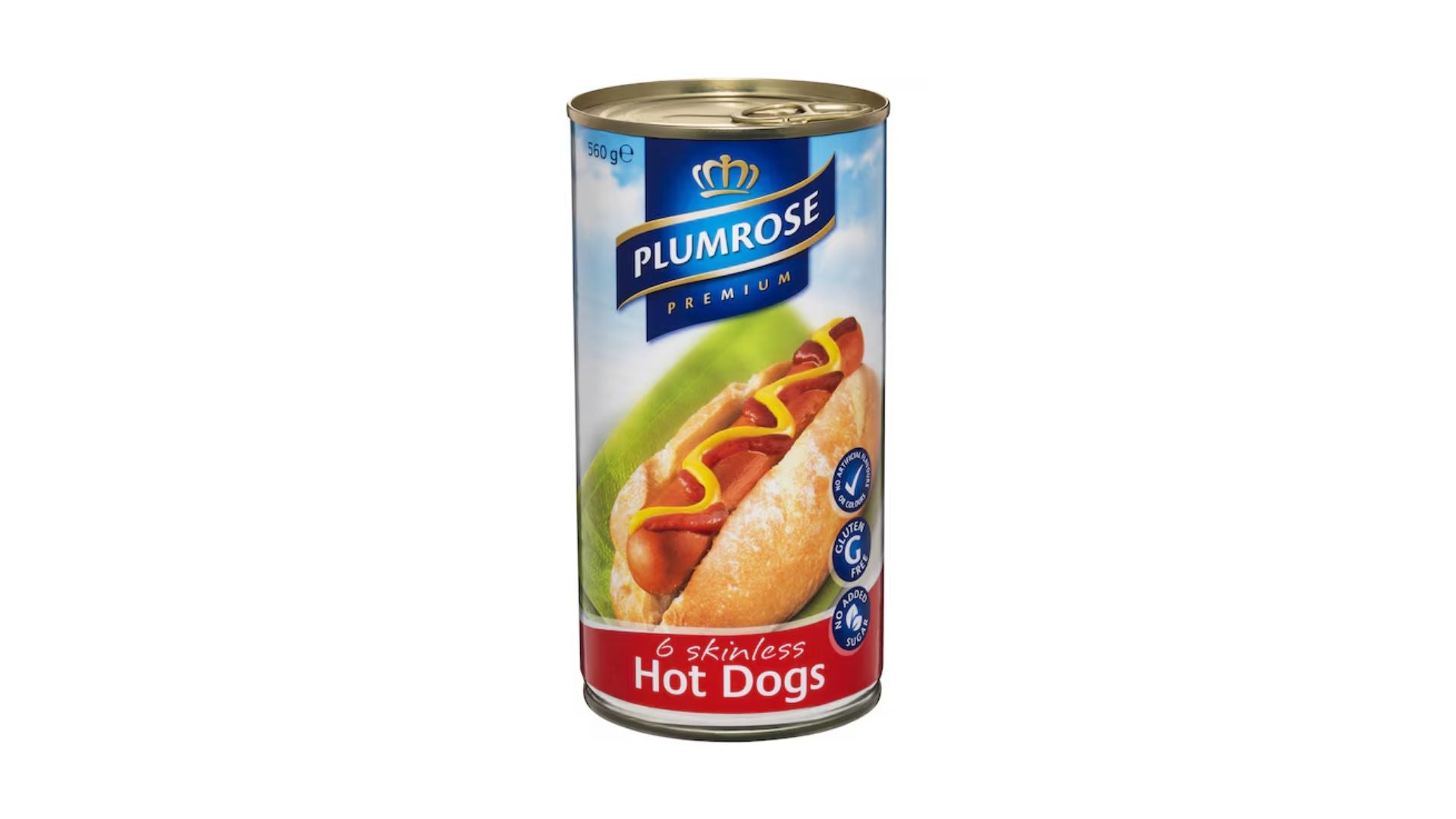 Plumrose Skinless Hot Dogs 6pk 560g