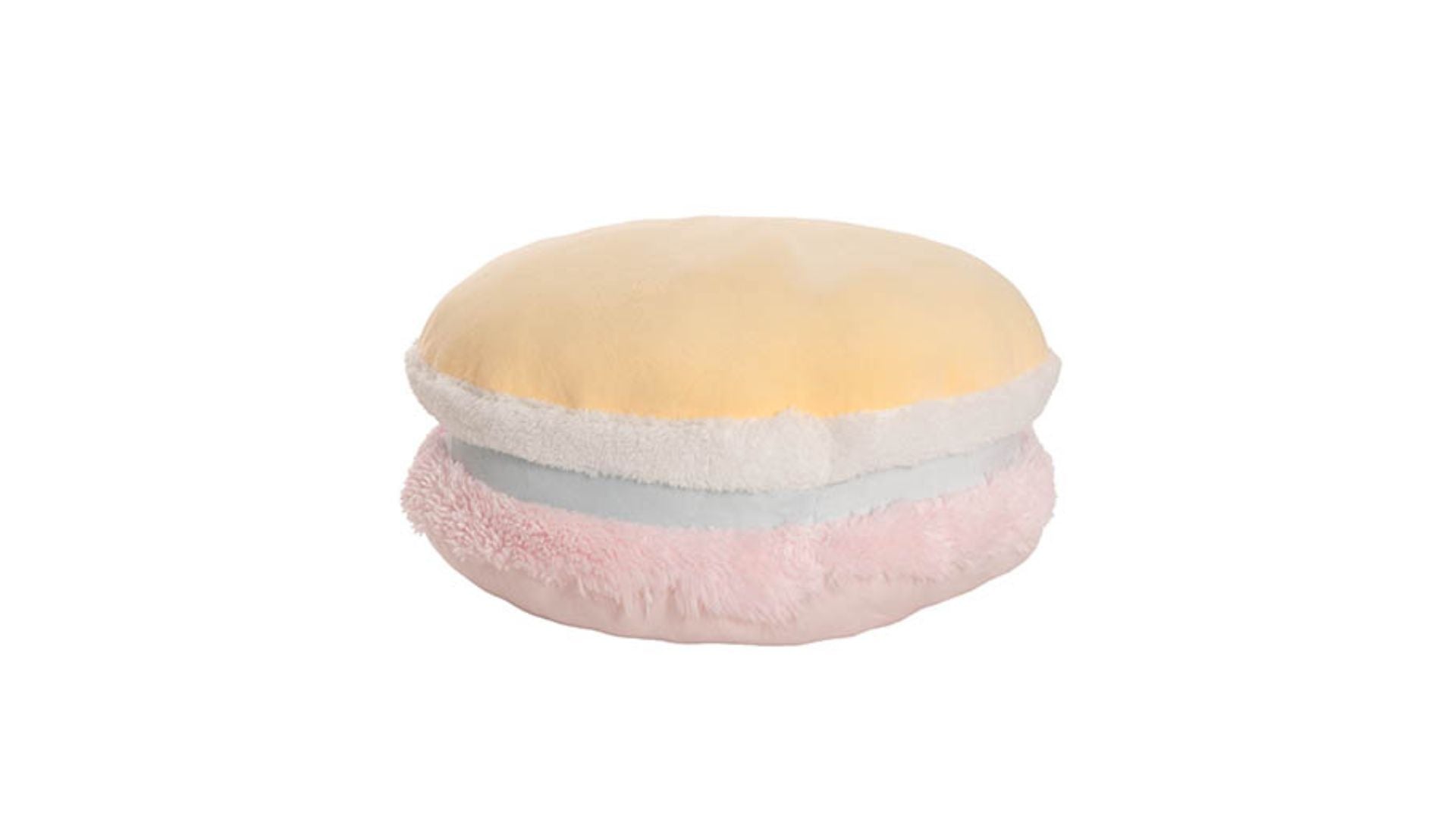 Plush Macaron Cookie Squish Pillow Puff Pink (30cmD)
