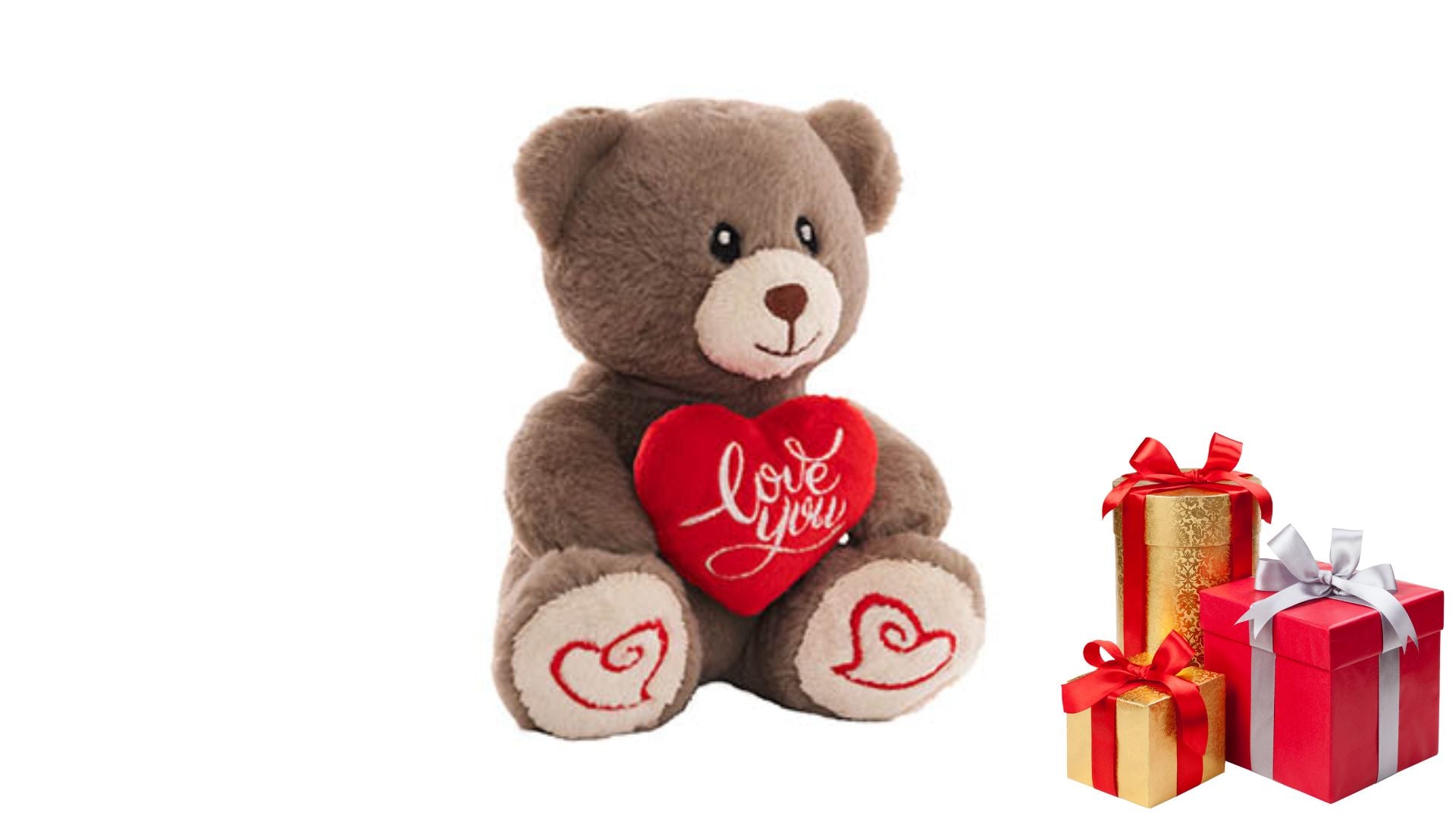 Plush Toy Teddy Bear Alfie 'Love You' Heart Chocolate (14cmST)