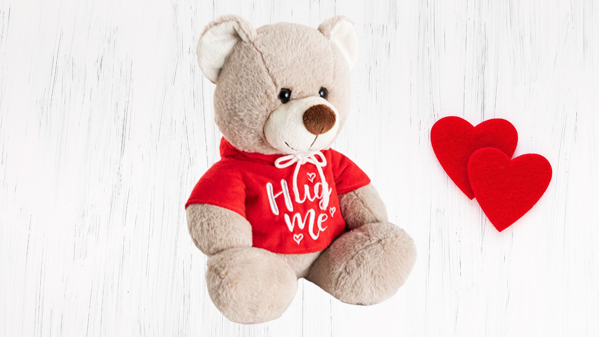 Plush Toy Teddy Bear 'Hug Me' Red Hoodie (26cmST)