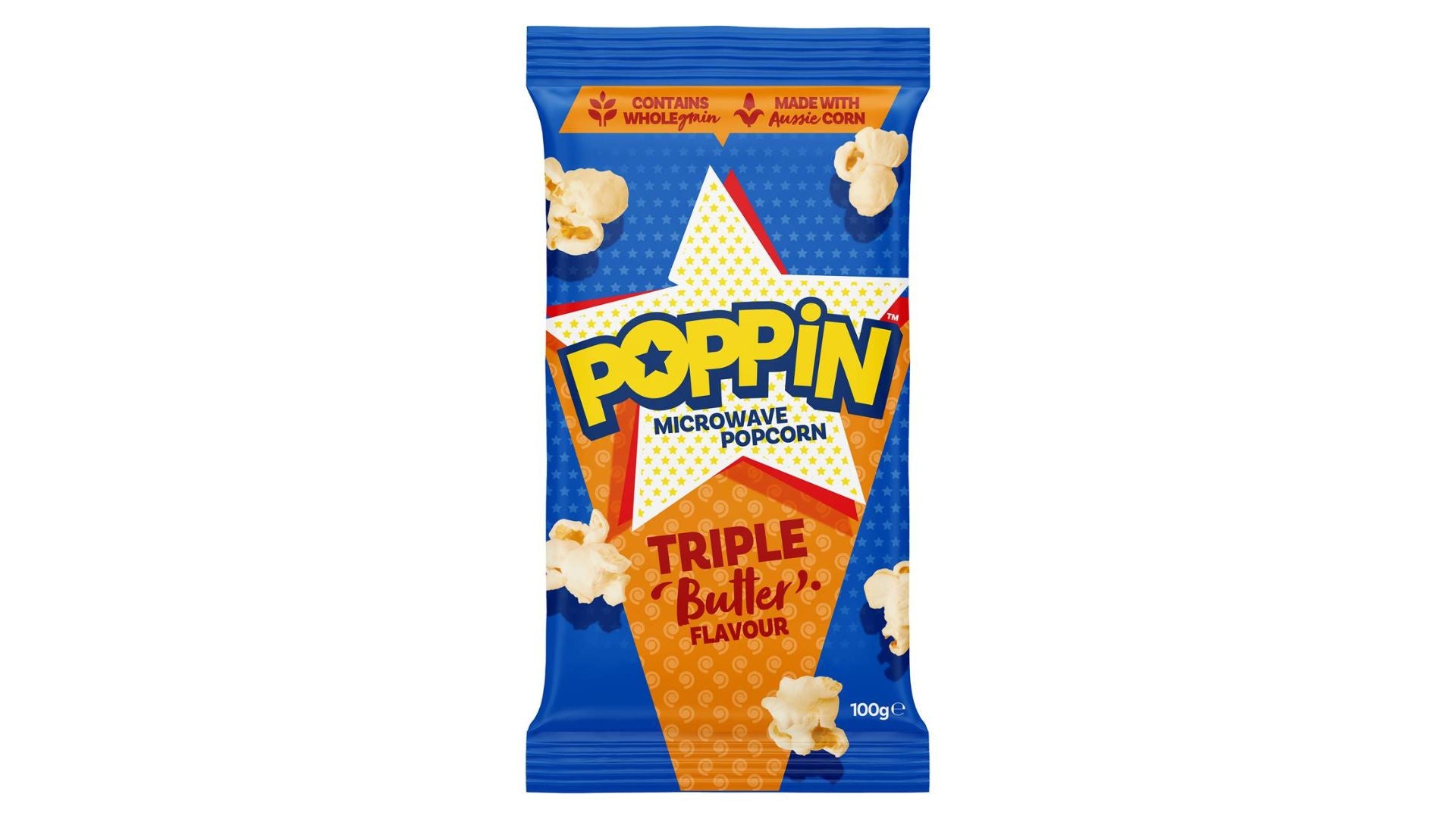 Poppin Microwave Popcorn Triple Butter 100g