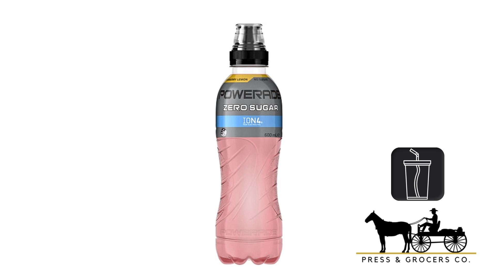 Powerade Zero Sugar Strawberry Lemon Flo Cap 600ml