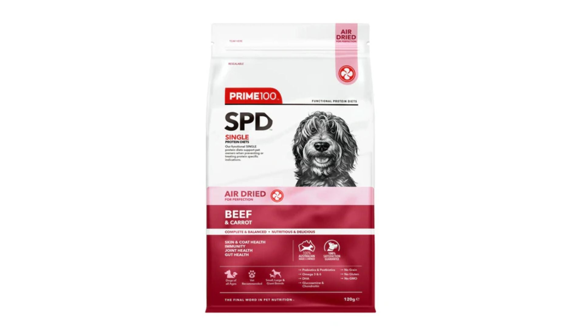 Prime100 SPD Air Dried Beef & Carrot 120g