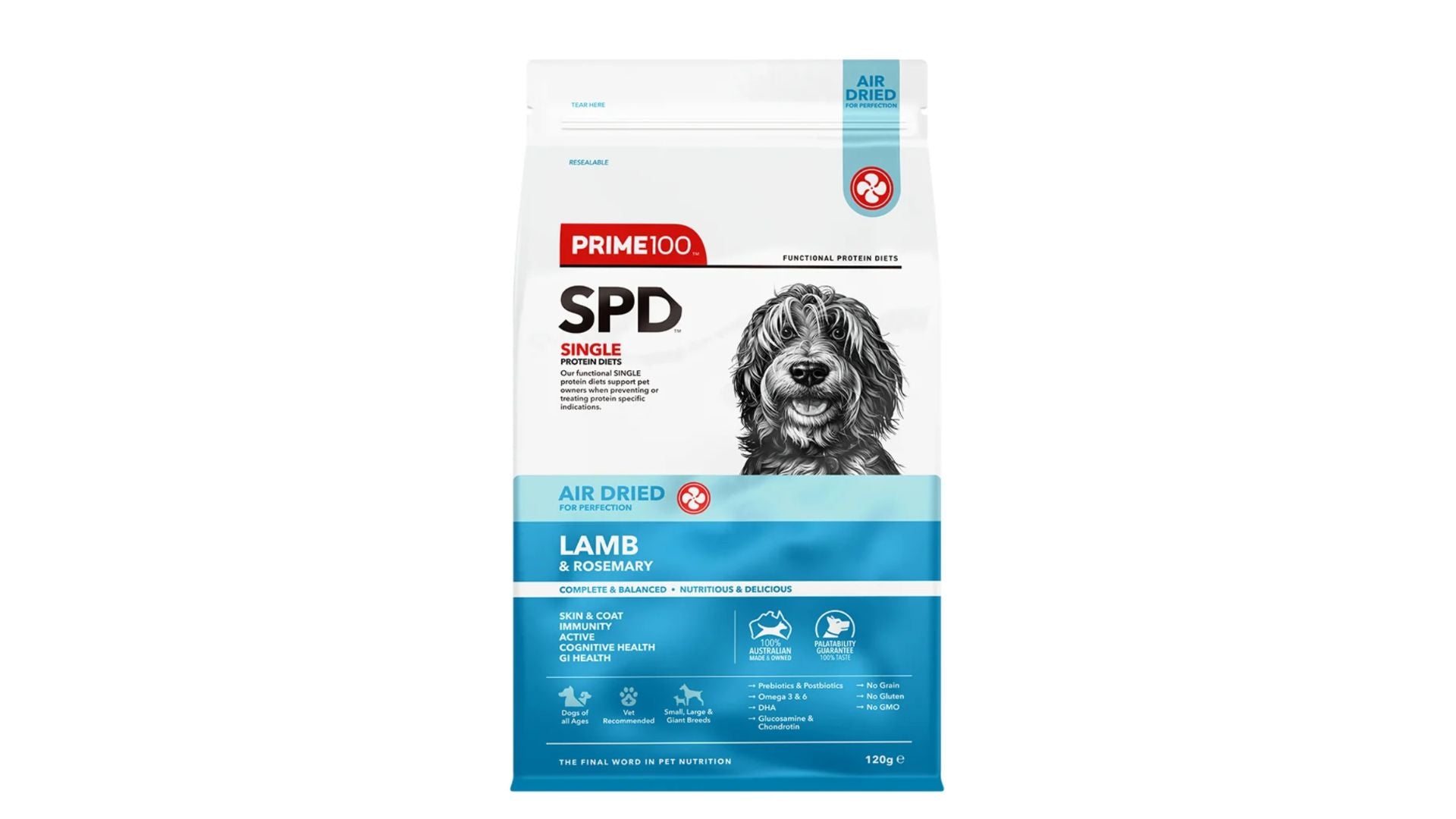 Prime100 SPD Air Dried Lamb & Rosemary 120g