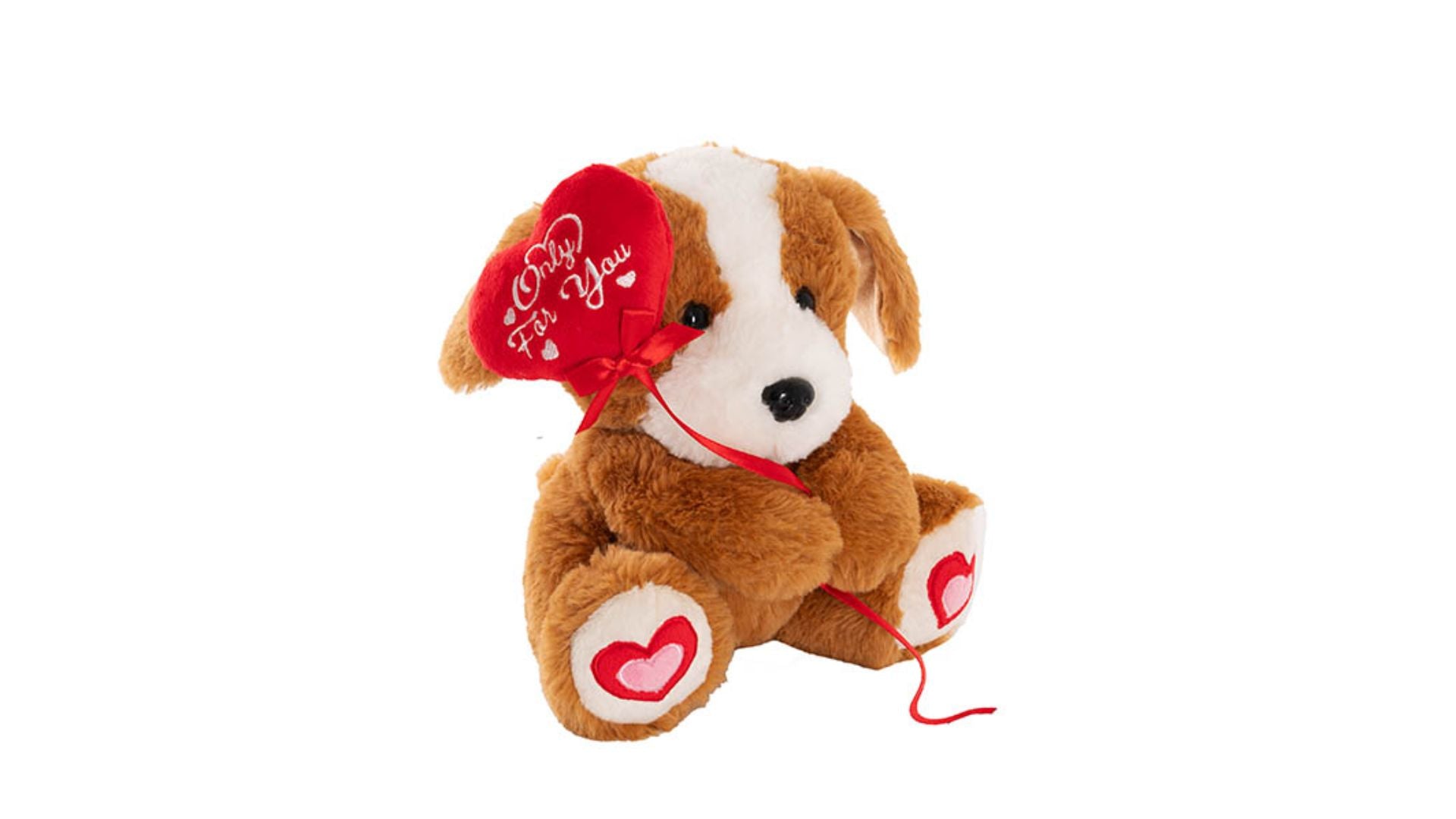 Puppy Harrold 'Only For You' Heart Plush Toy Brown (21cmST)