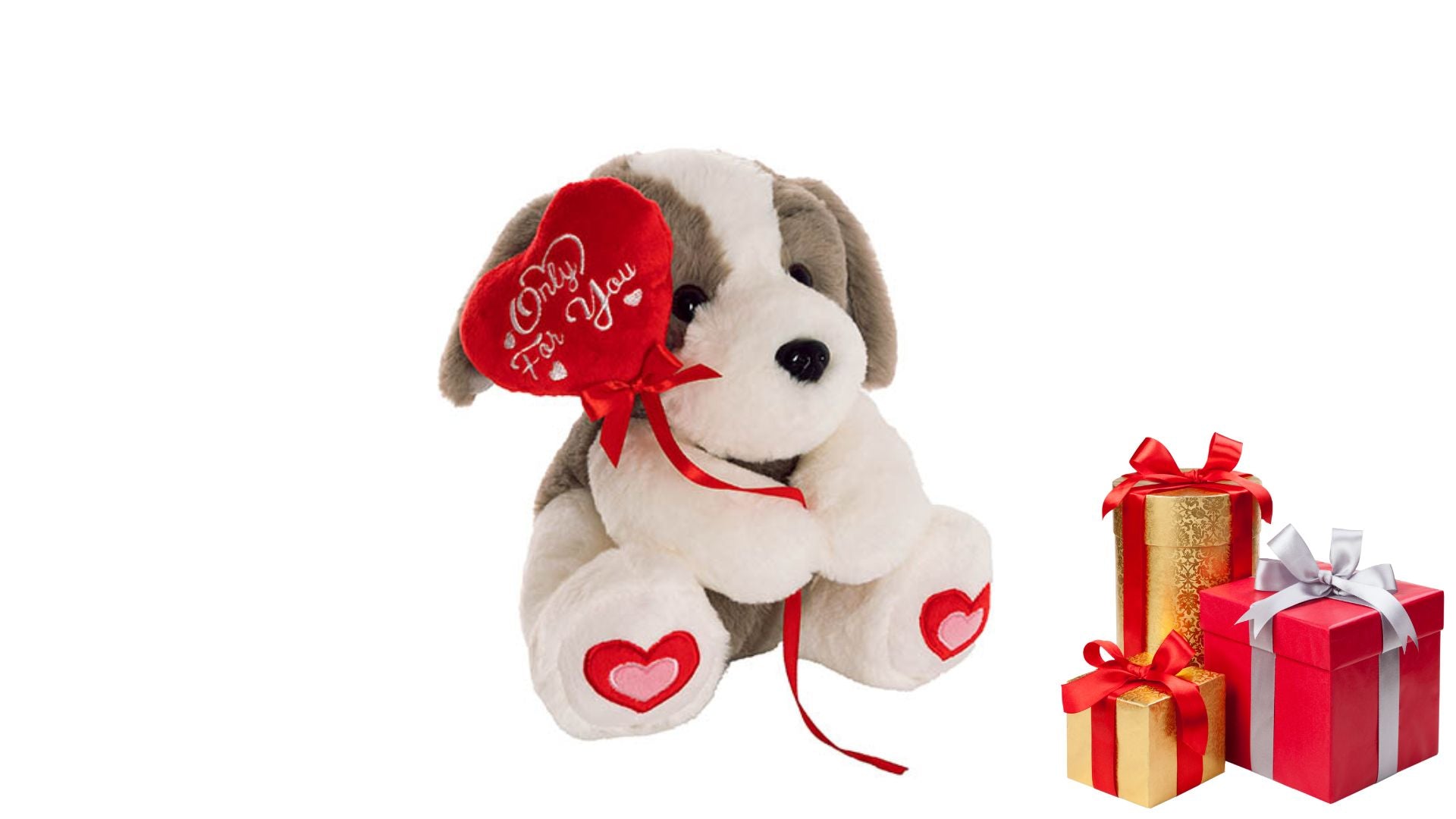 Puppy Harrold 'Only For You' Heart Plush Toy Cream (21cmST)
