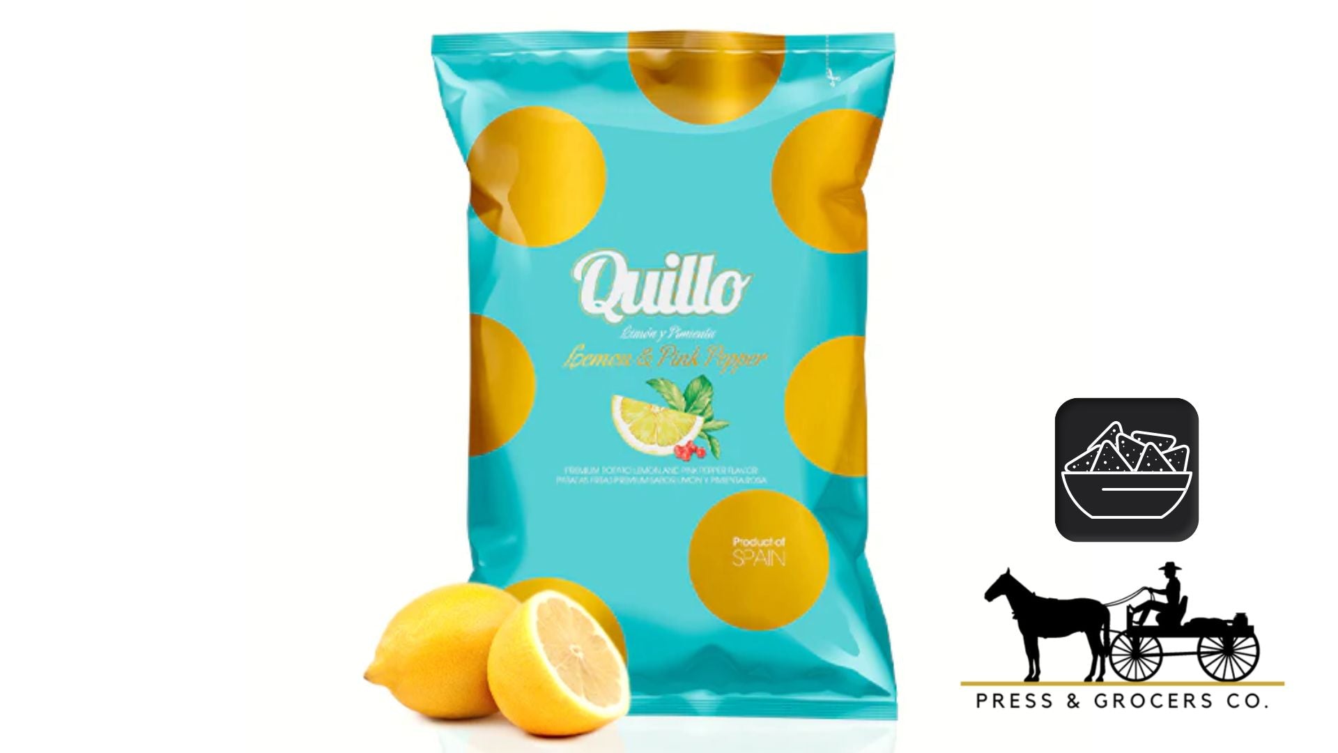 Quillo Potato Chips Lemon & Pink Pepper 130g