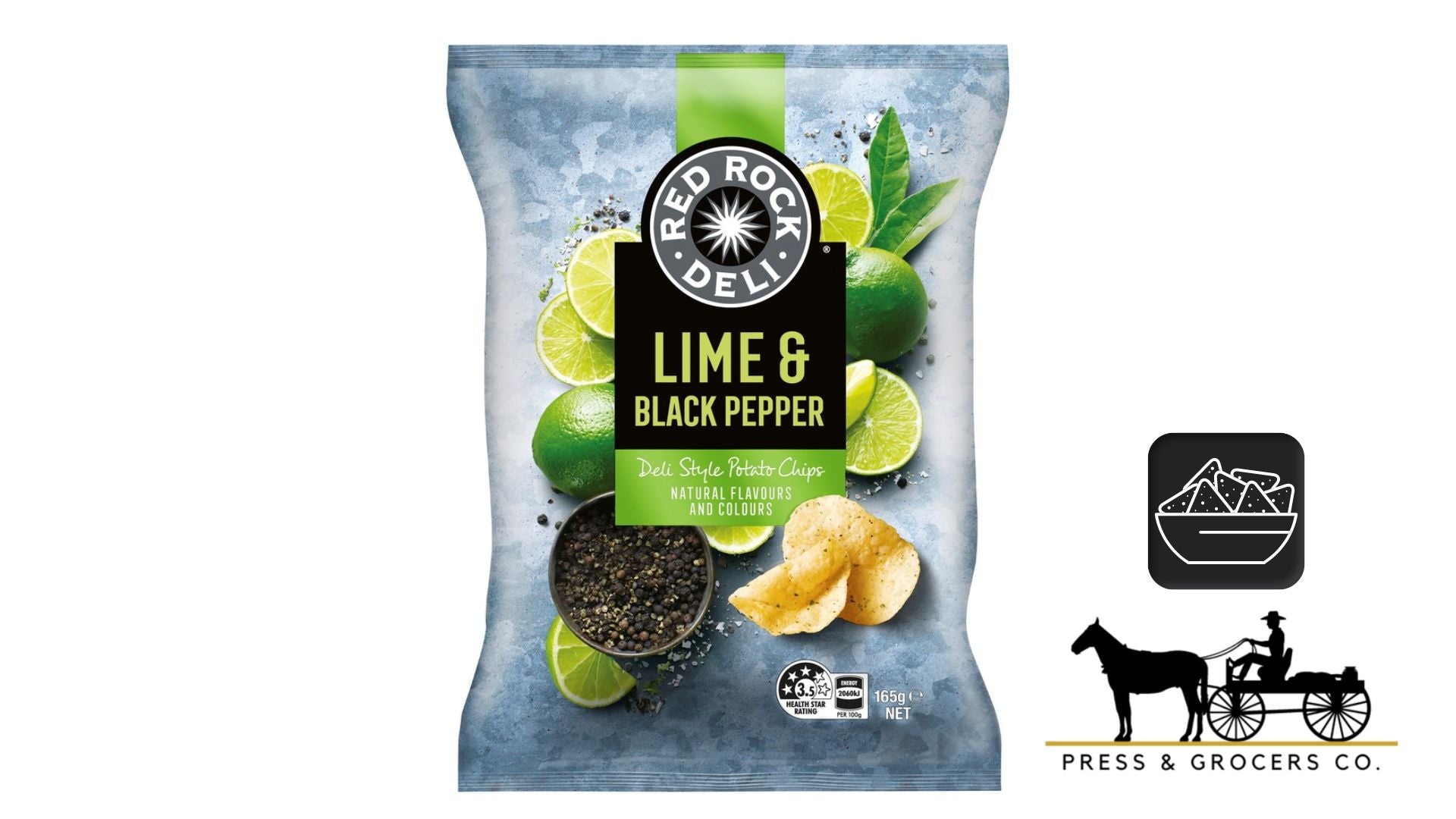 Red Rock Deli Chips Lime & Black Pepper 165g