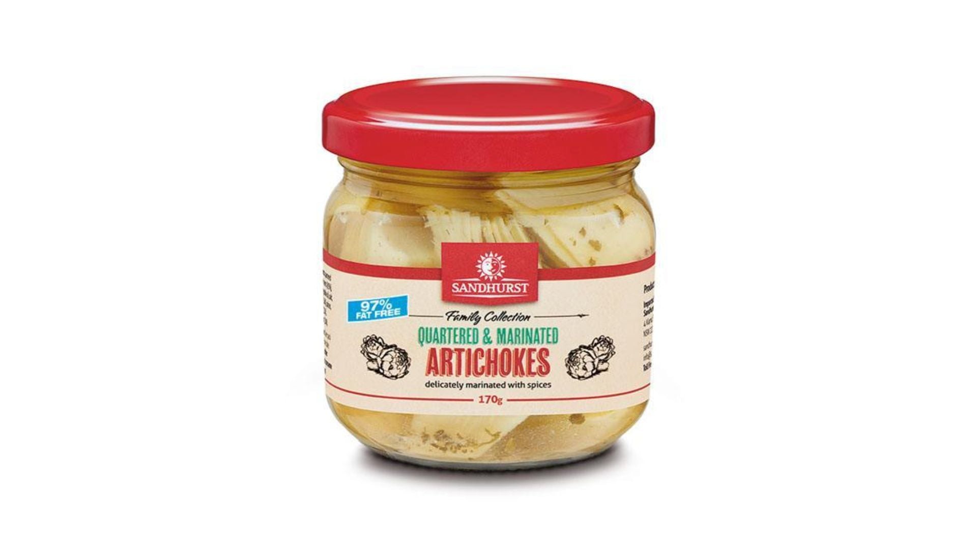 Sandhurst Quartered & Marinated Artichokes Hearts 170g