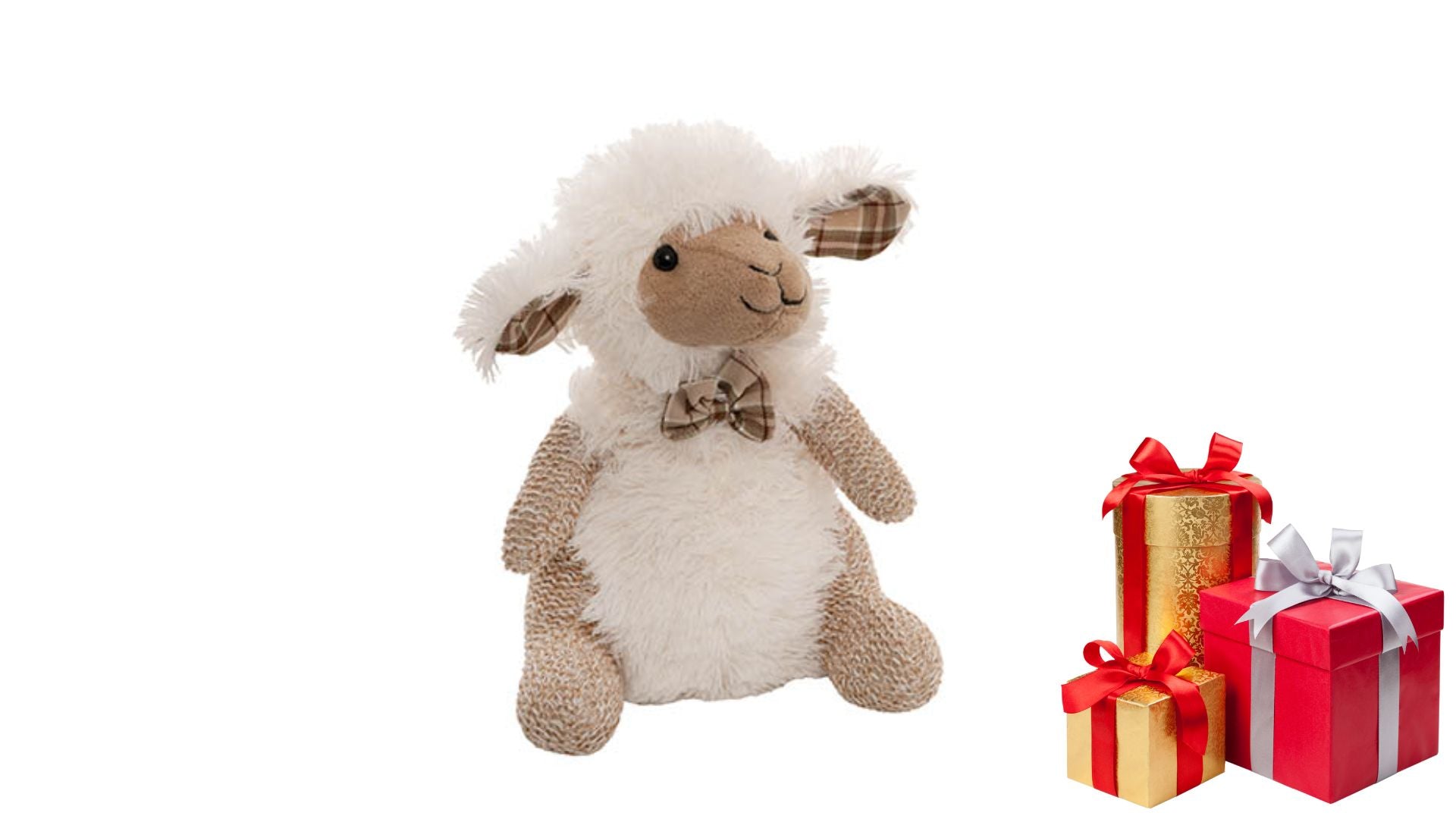 Spencer the Lamb Bow Tie Plush Toy Brown (22cmST)