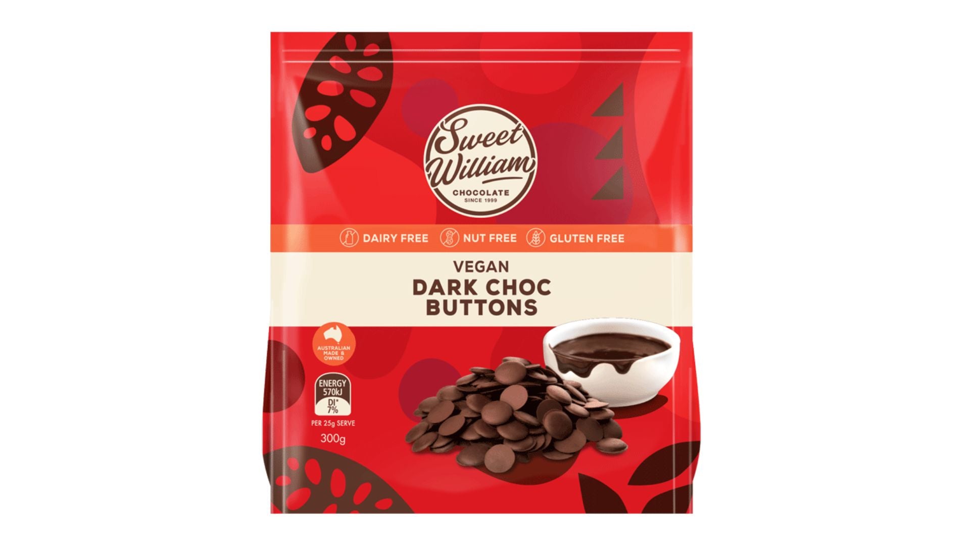 Sweet William Dark Choc Buttons 300g