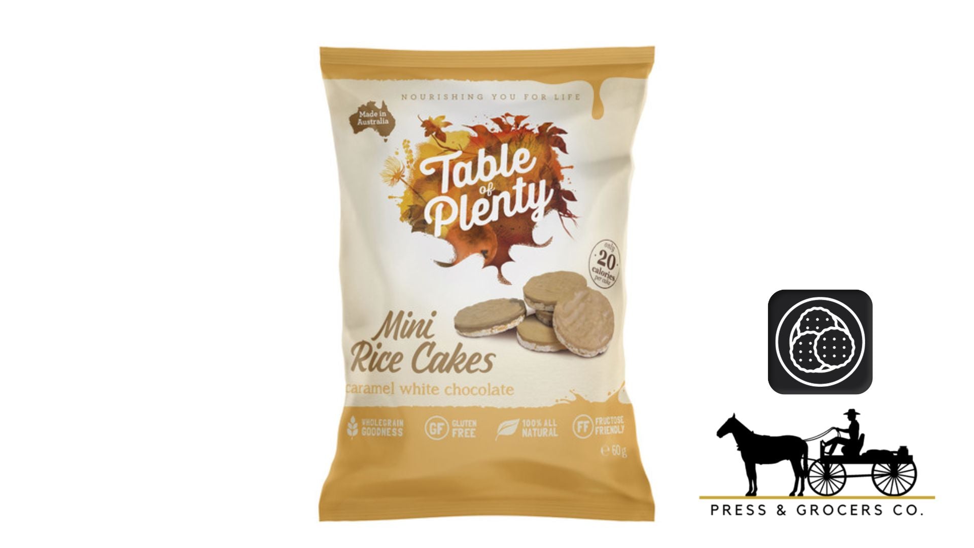 Table Of Plenty Mini Rice Cakes Caramel White Choc 60g