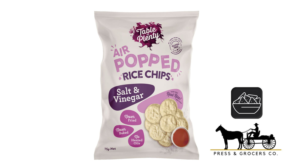 Table of Plenty Air Popped Rice Chips Salt & Vinegar 75g – Press ...