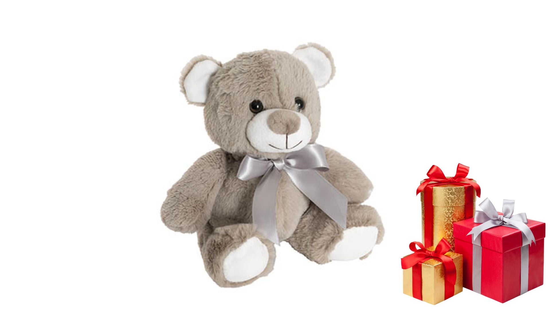 Teddy Bear Bernard Plush Toy Grey Brown (20cmST)