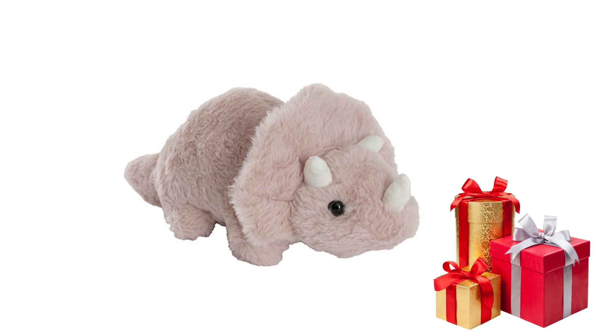 Triceratops Dinosaur Plush Toy Dusty Pink (31x16cmHT)