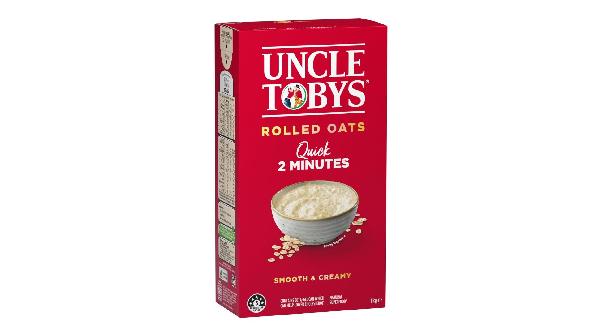 Uncle Tobys Rolled Quick 2 Minutes Oats 1kg
