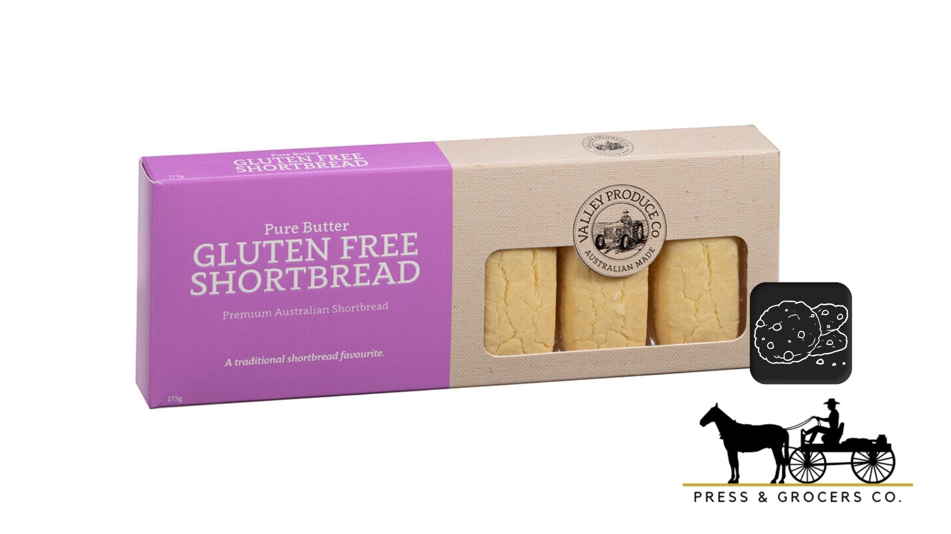Valley Produce Co Gluten Free Shortbread Pure Butter 175g