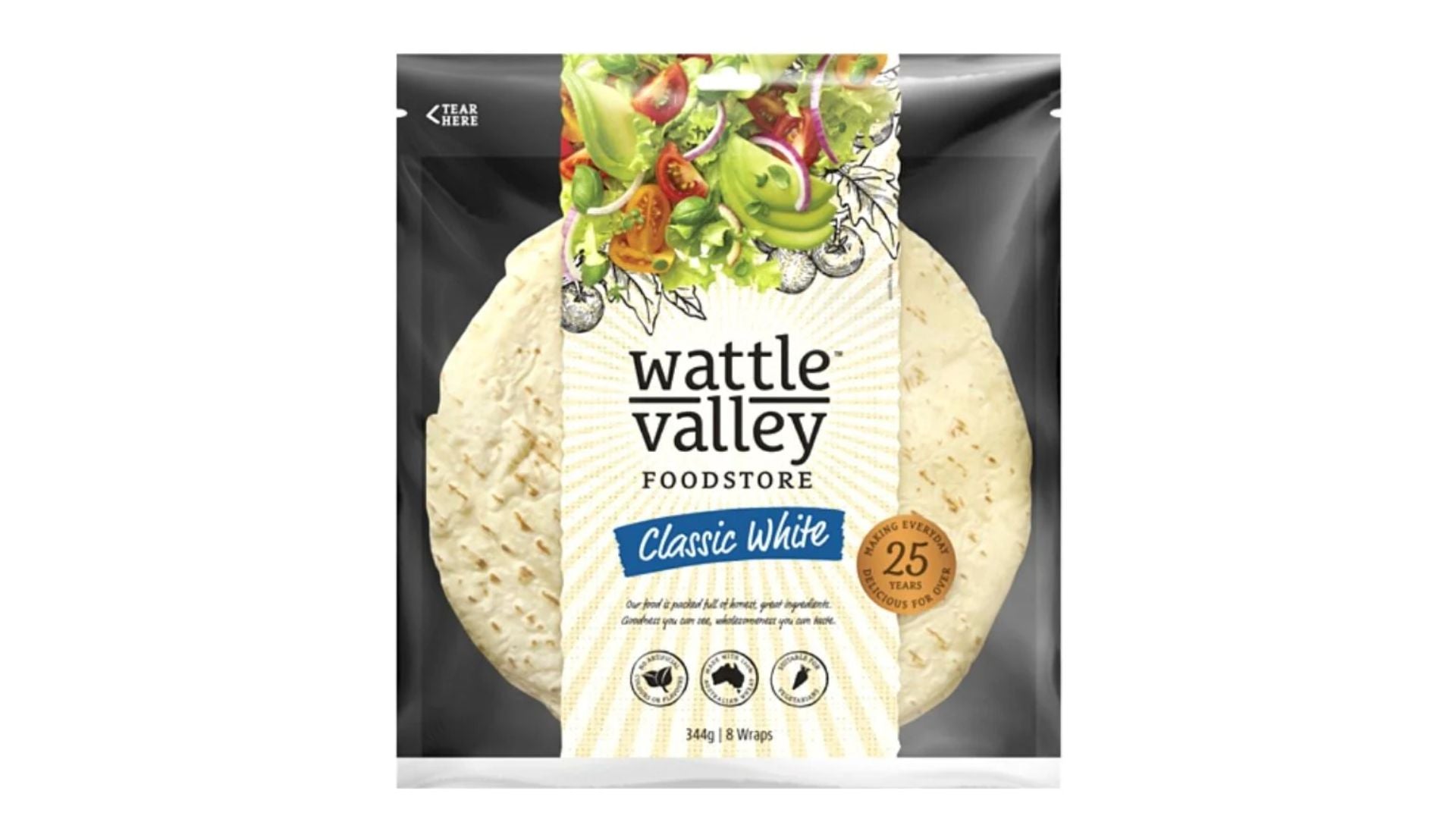 Wattle Valley Wraps Classic White 8pk 600g