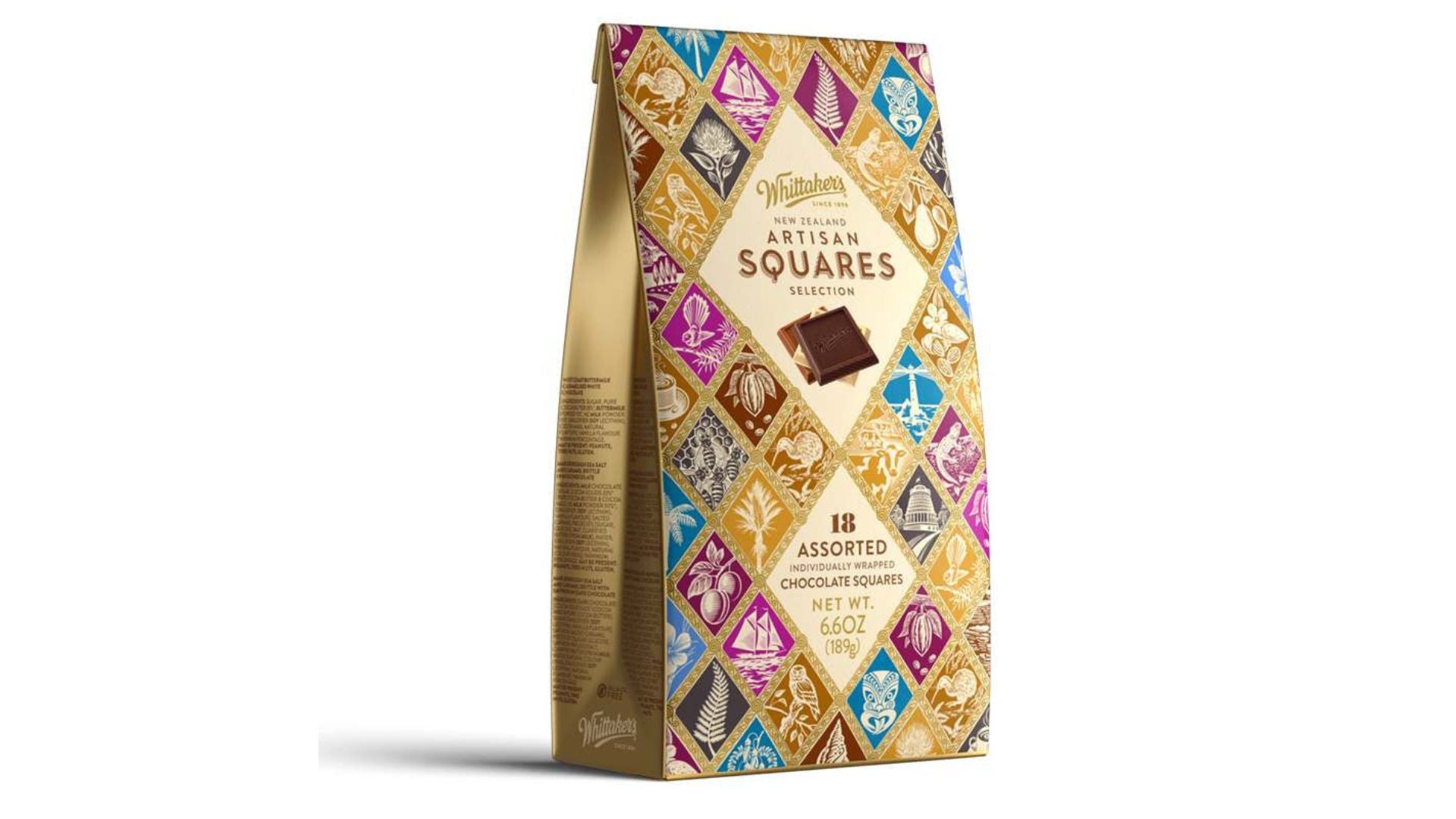 Whittaker's Chocolate Artisan Choc Squares Selection Gift Box 189g