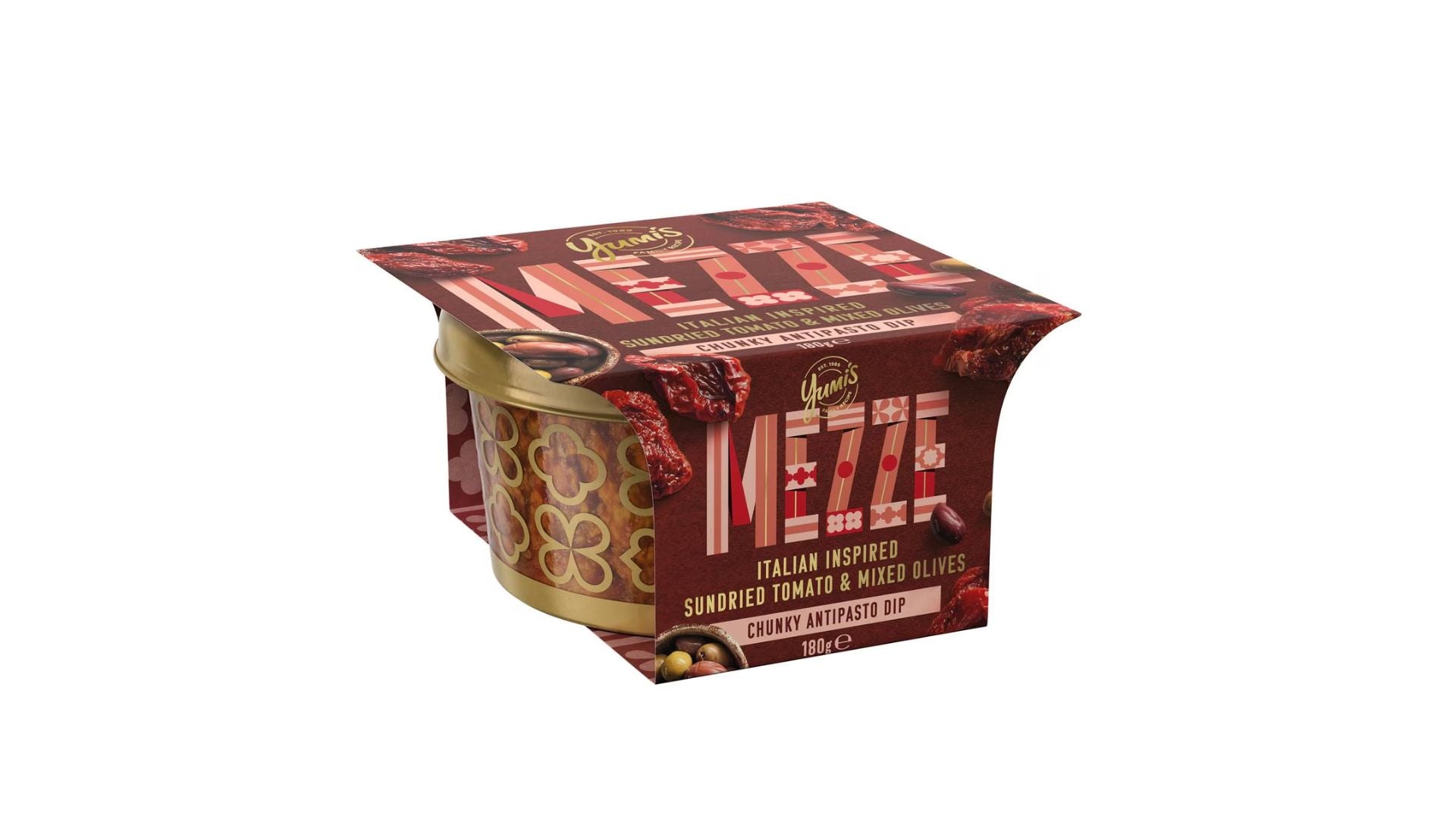 Yumi's Dip Mezze Chunky Antipasto Sundried Tomato & Mixed Olives 180g