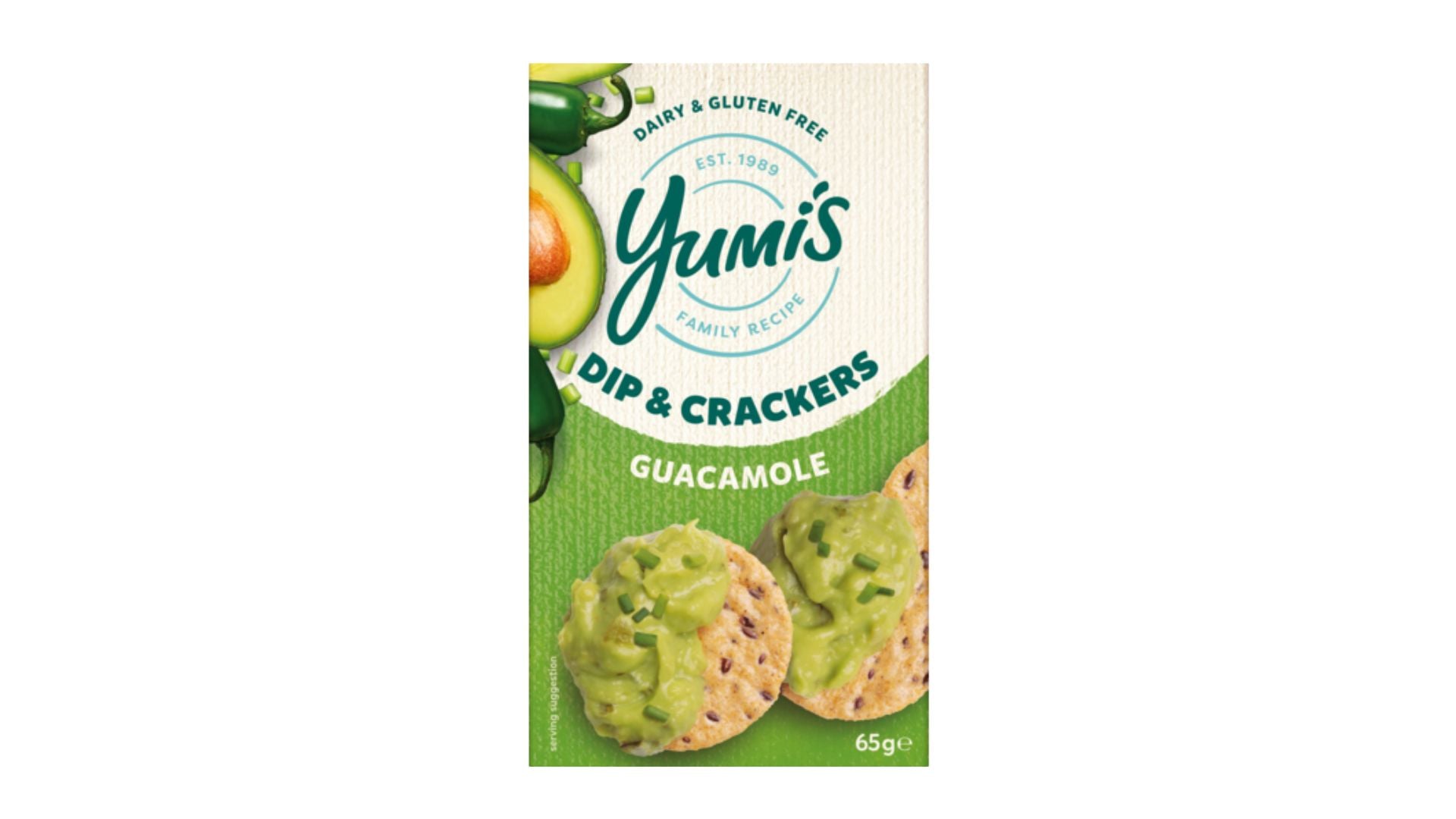 Yumi's Dip & Crackers Guacamole 65g