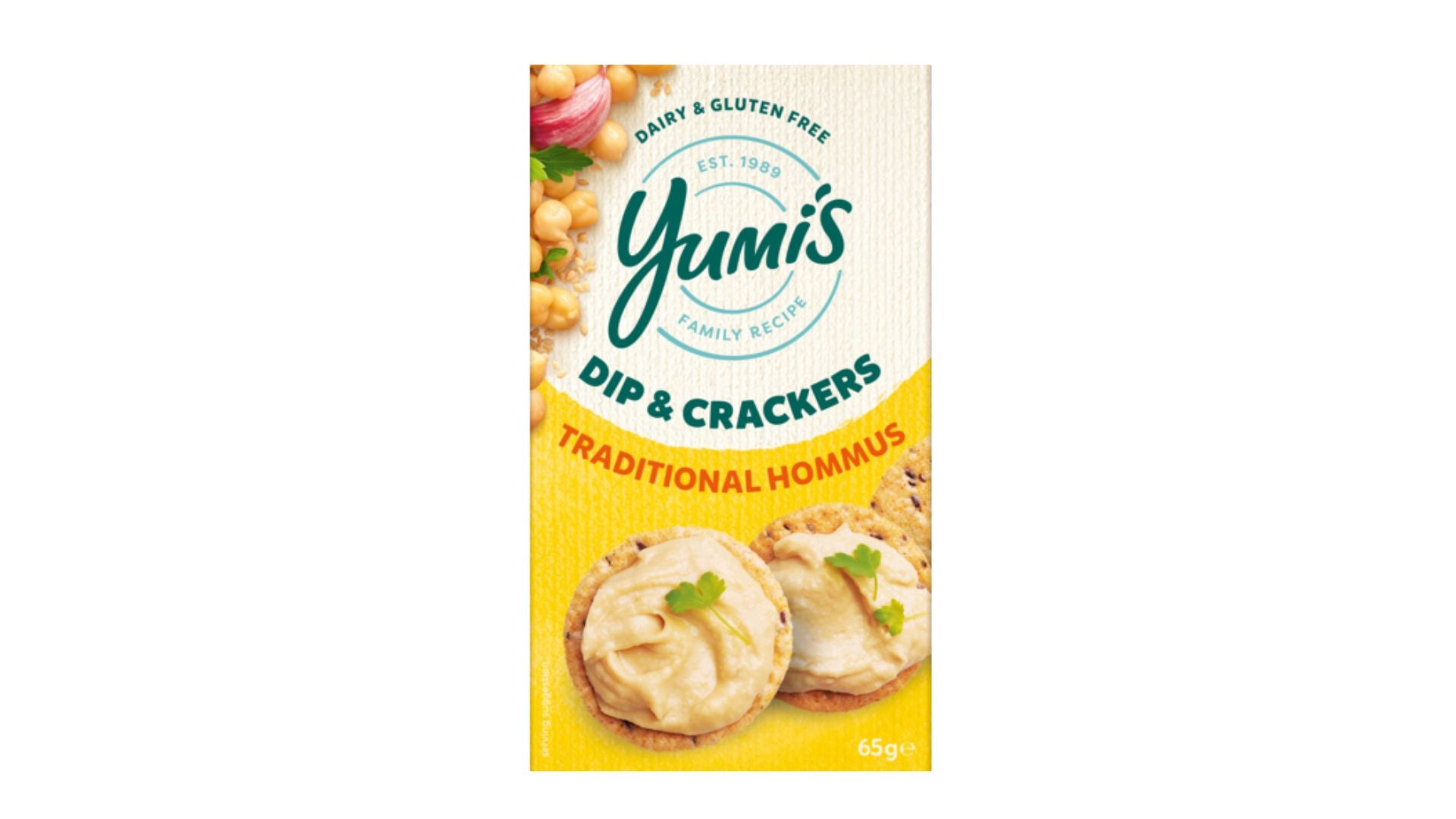 Yumi's Dip & Crackers Traditional Hommus 65g