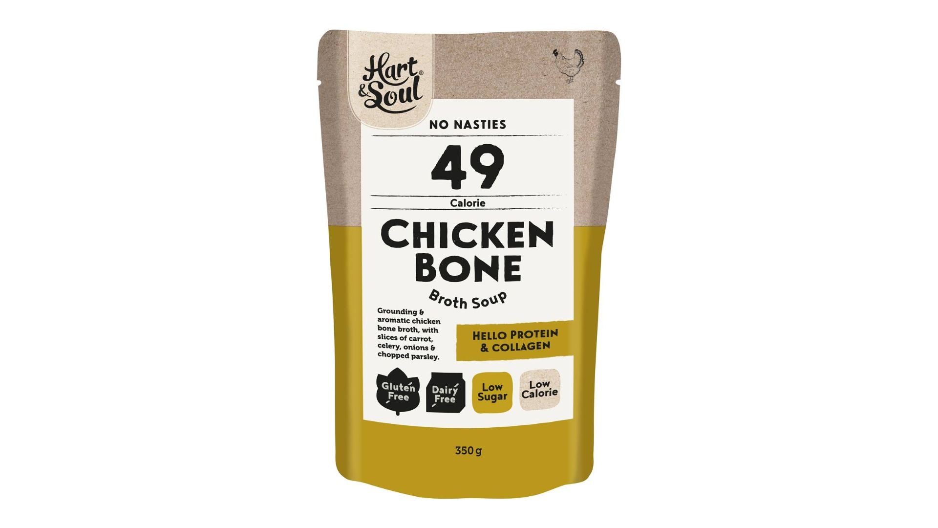 Hart & Soul Soup Chicken Bone Broth Pouch 350g