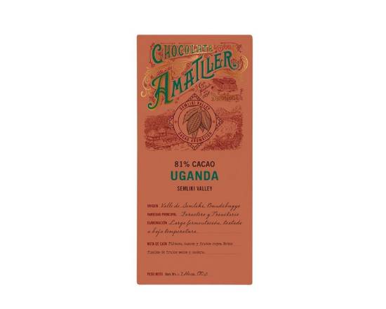 Chocolate Amatller 81% Cacao Uganda Block 70g