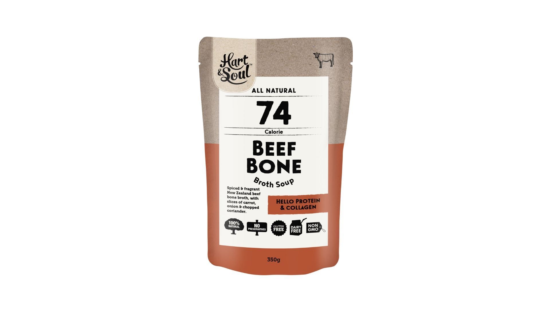 Hart & Soul Soup Beef Bone Broth Pouch 350g