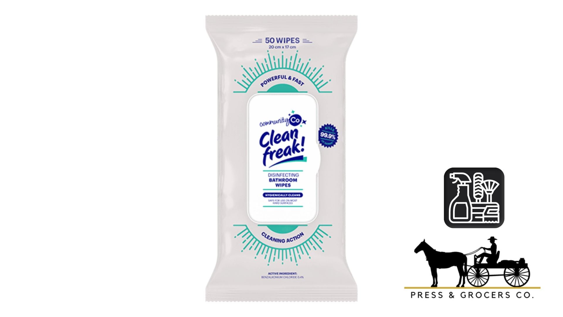 Community Co. Clean Freak Bathroom Wipes 50pk