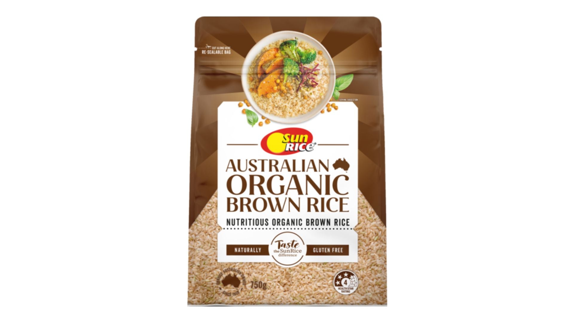 Sunrice Australian Organic Brown Rice 750g