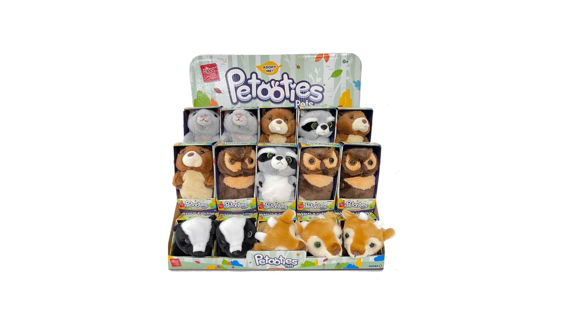 Petooties - 4" Natural Animals Mini Plush 1 pc