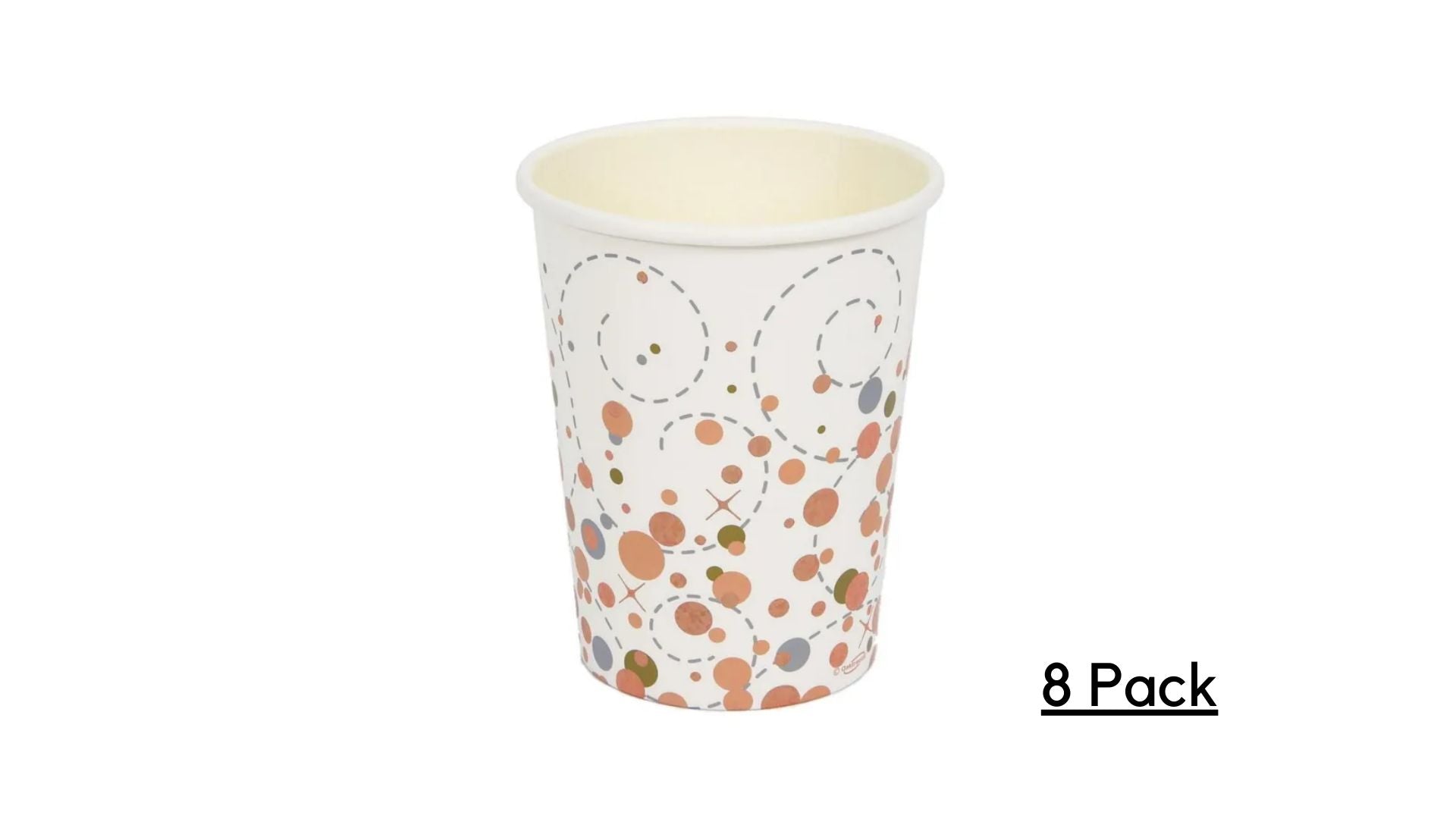 SparkFizz Rose Gold Party Paper Cups 8 Pack