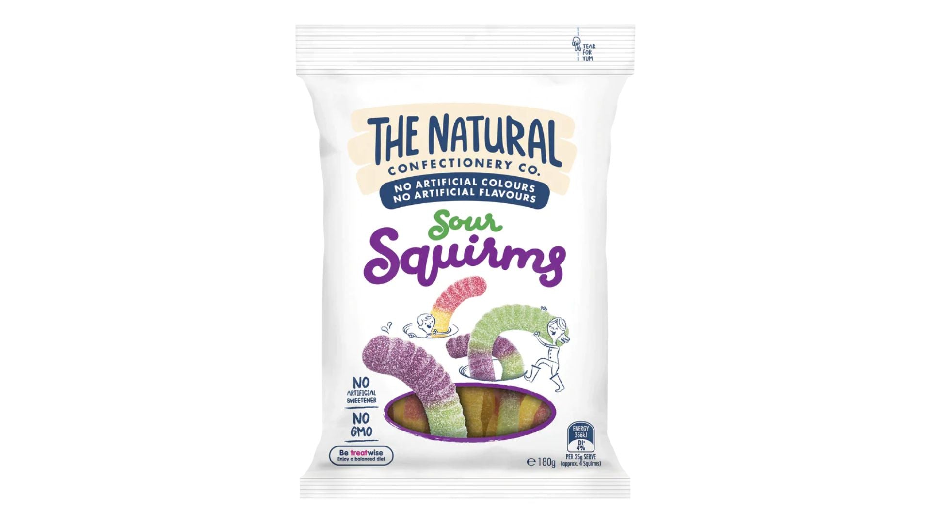 Natural Confectionery Sour Squirms 180g