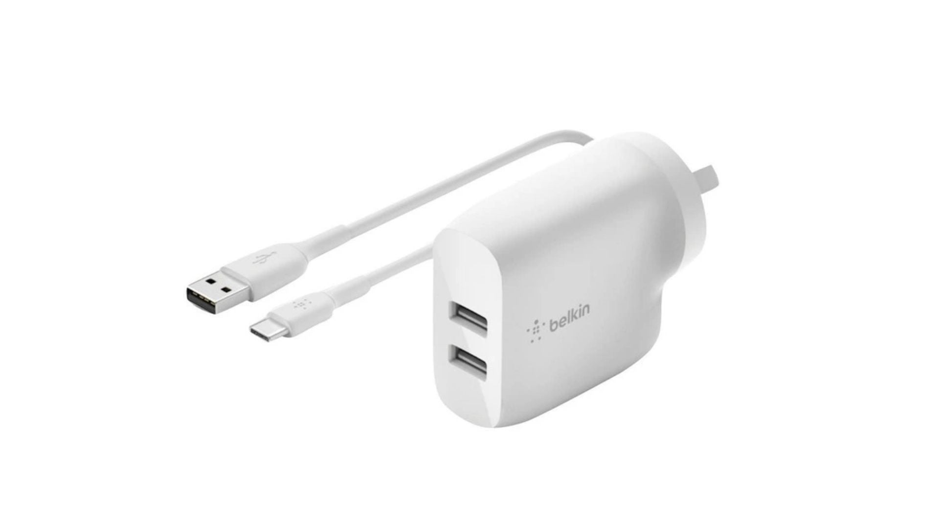 Belkin Dual USB-A Wall Adapter (24w) + USB A to USB C Cable