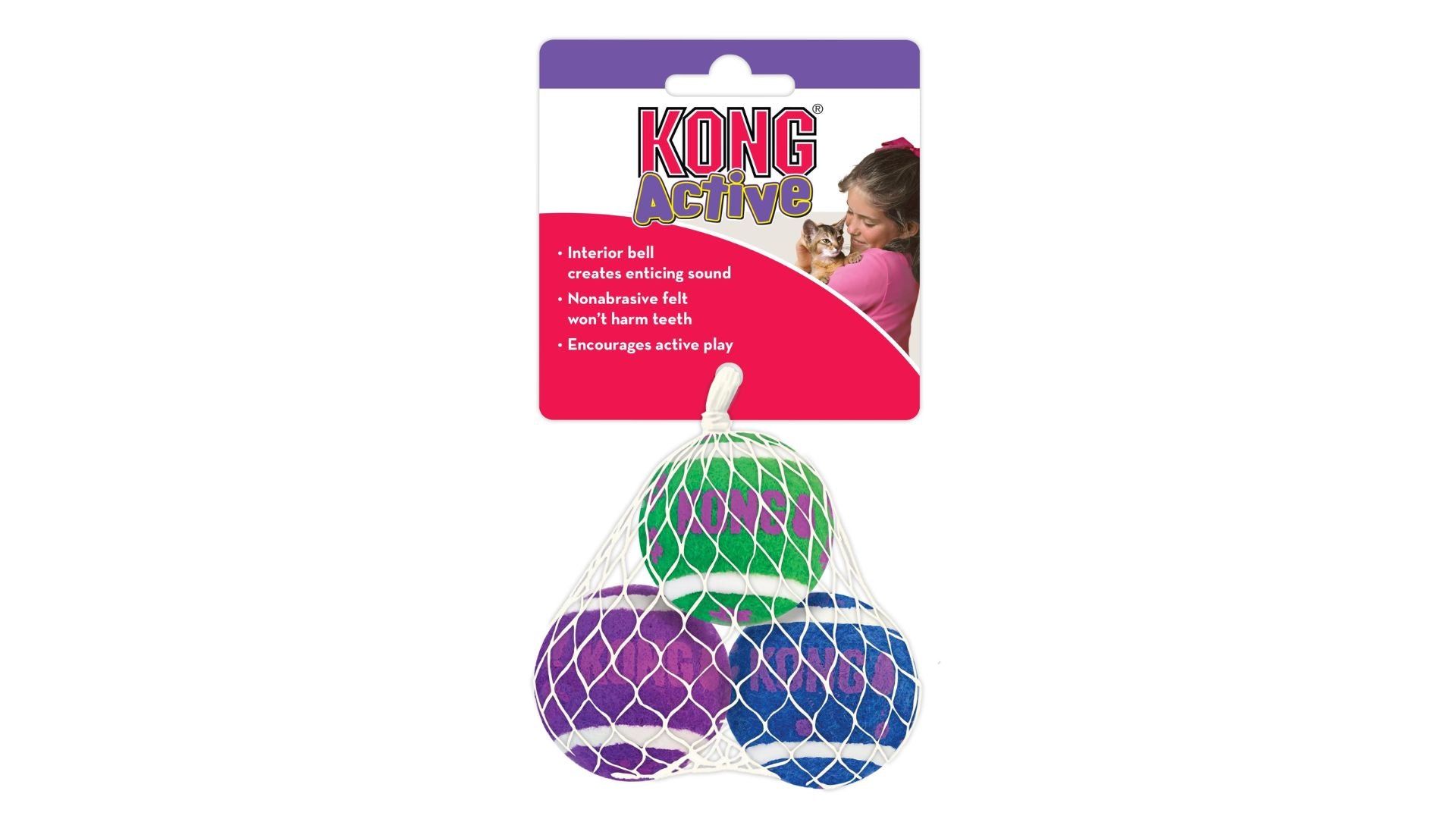 Kong Mini Tennis Balls with Bells 3pk