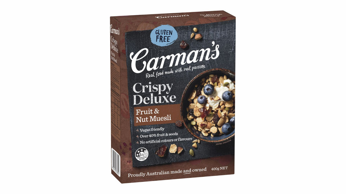Carman's Crispy Deluxe Fruit & Nut Muesli 400g Press & Grocers Co.