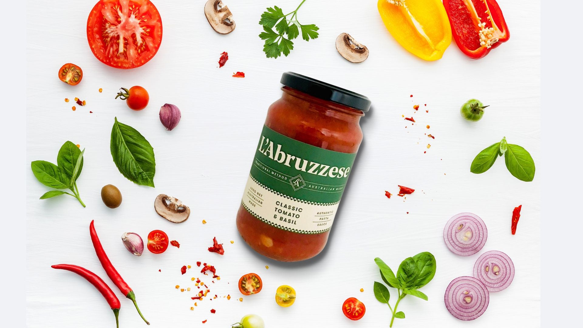 L'Abruzzese Pasta Sauce Classic Tomato & Basil 400g