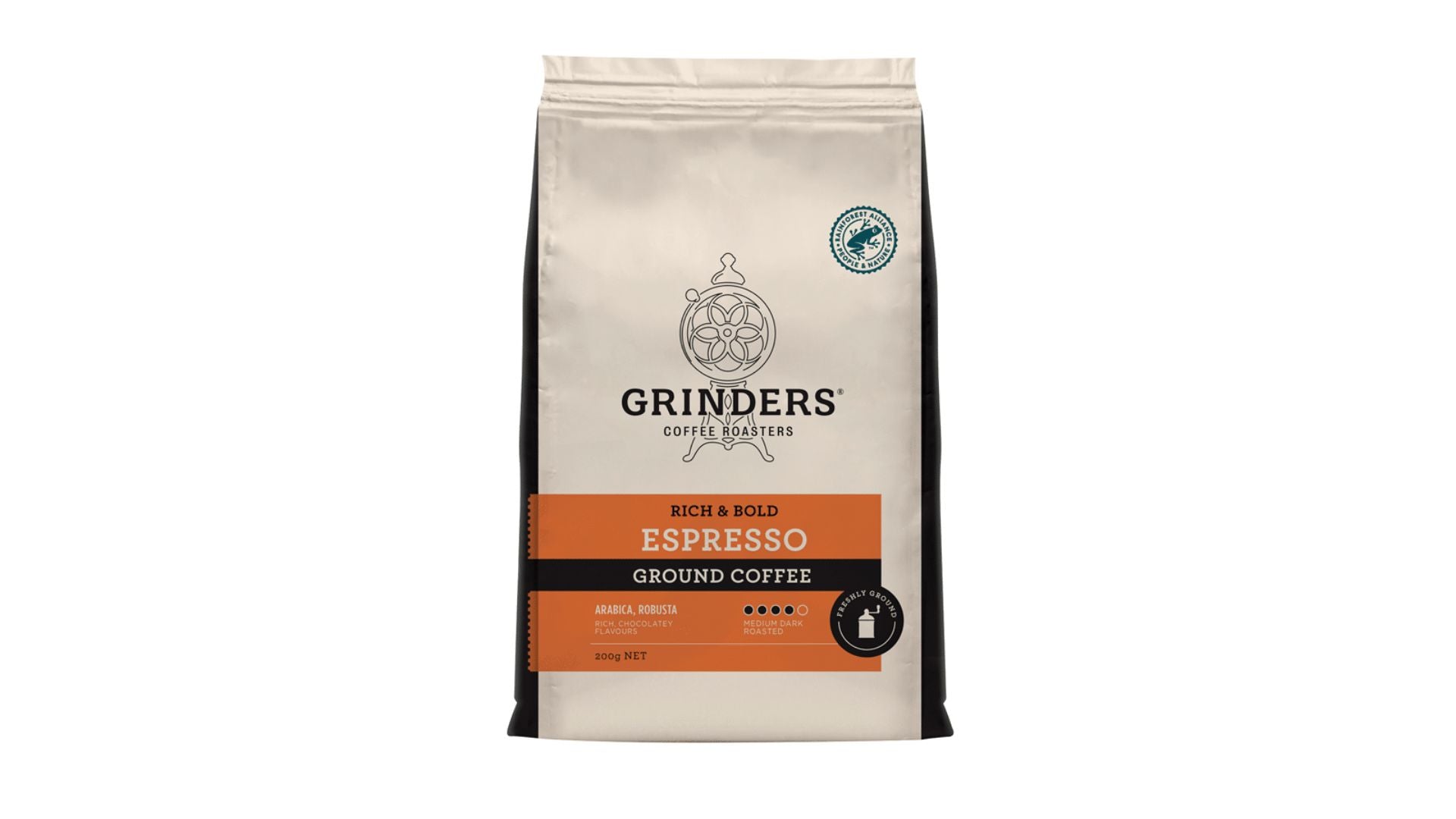 Grinders Rich & Bold Espresso Ground Coffee 200g