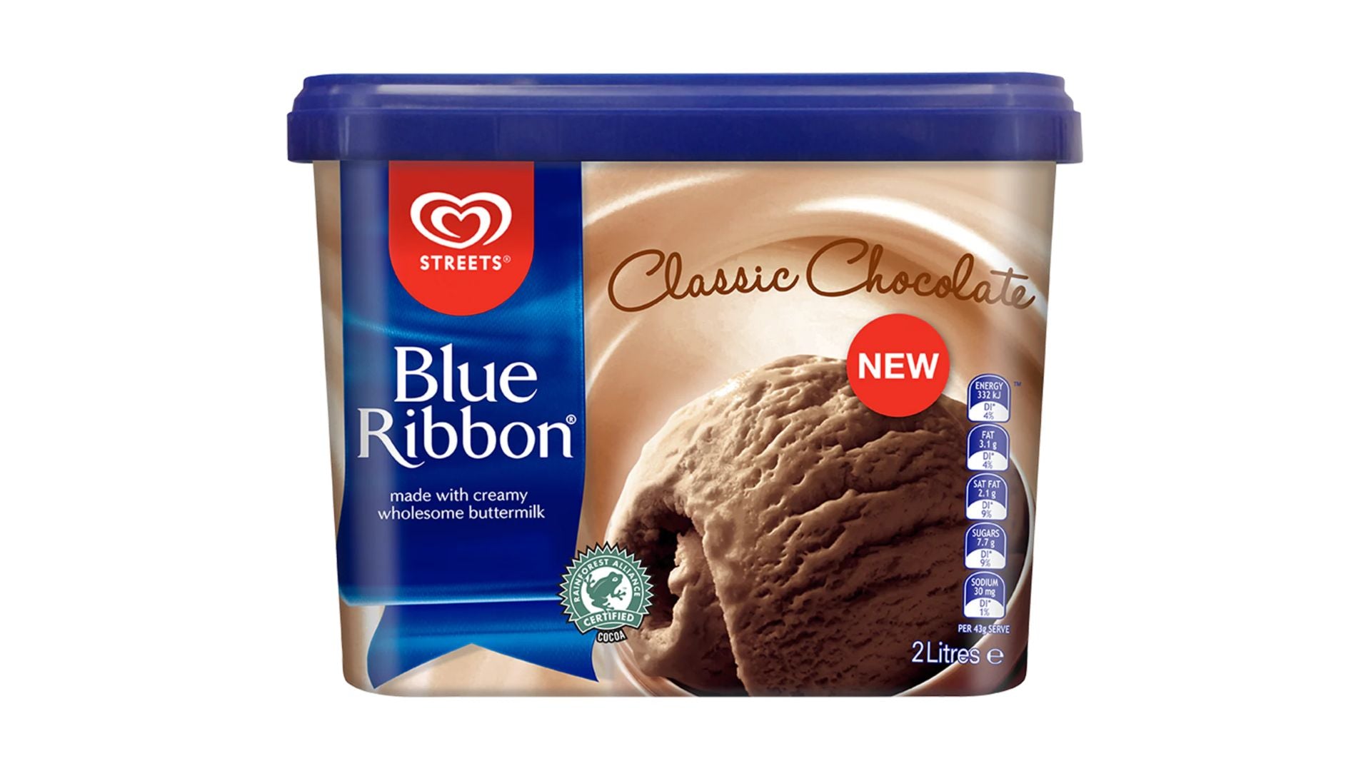 Blue Ribbon Classic Chocolate Ice Cream 2L