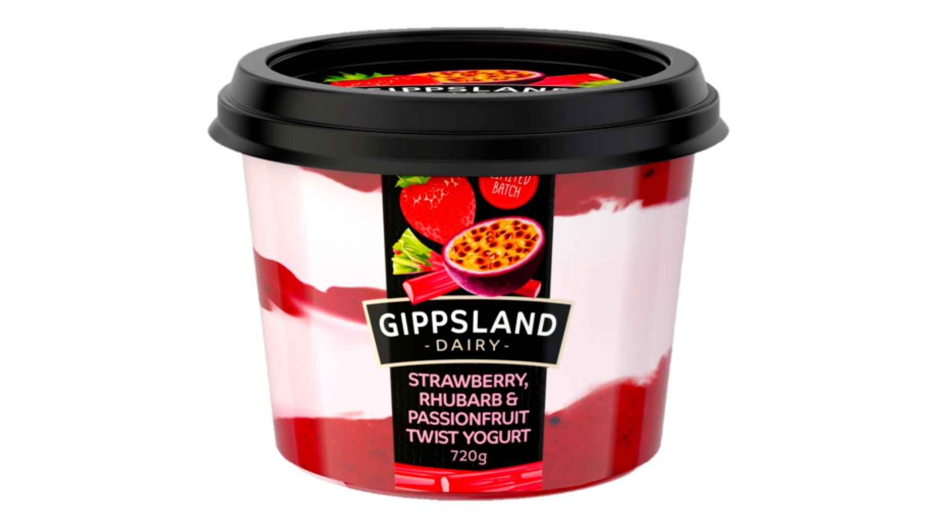 Gippsland Dairy Limited Edition Strawberry Rhubard & Passionfruit Twist Yoghurt 720g