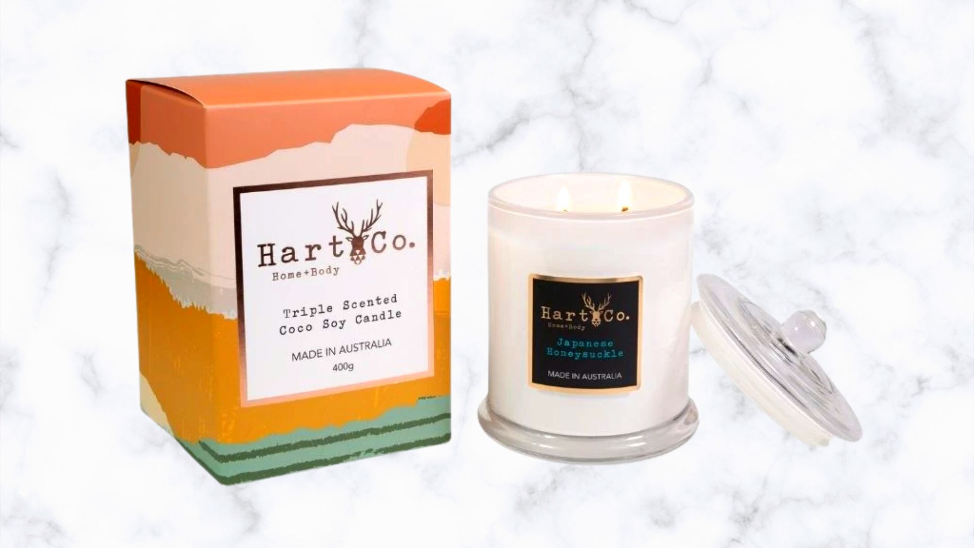 Hart Co Japanese Honeysuckle Large Double Wick Candle 400g